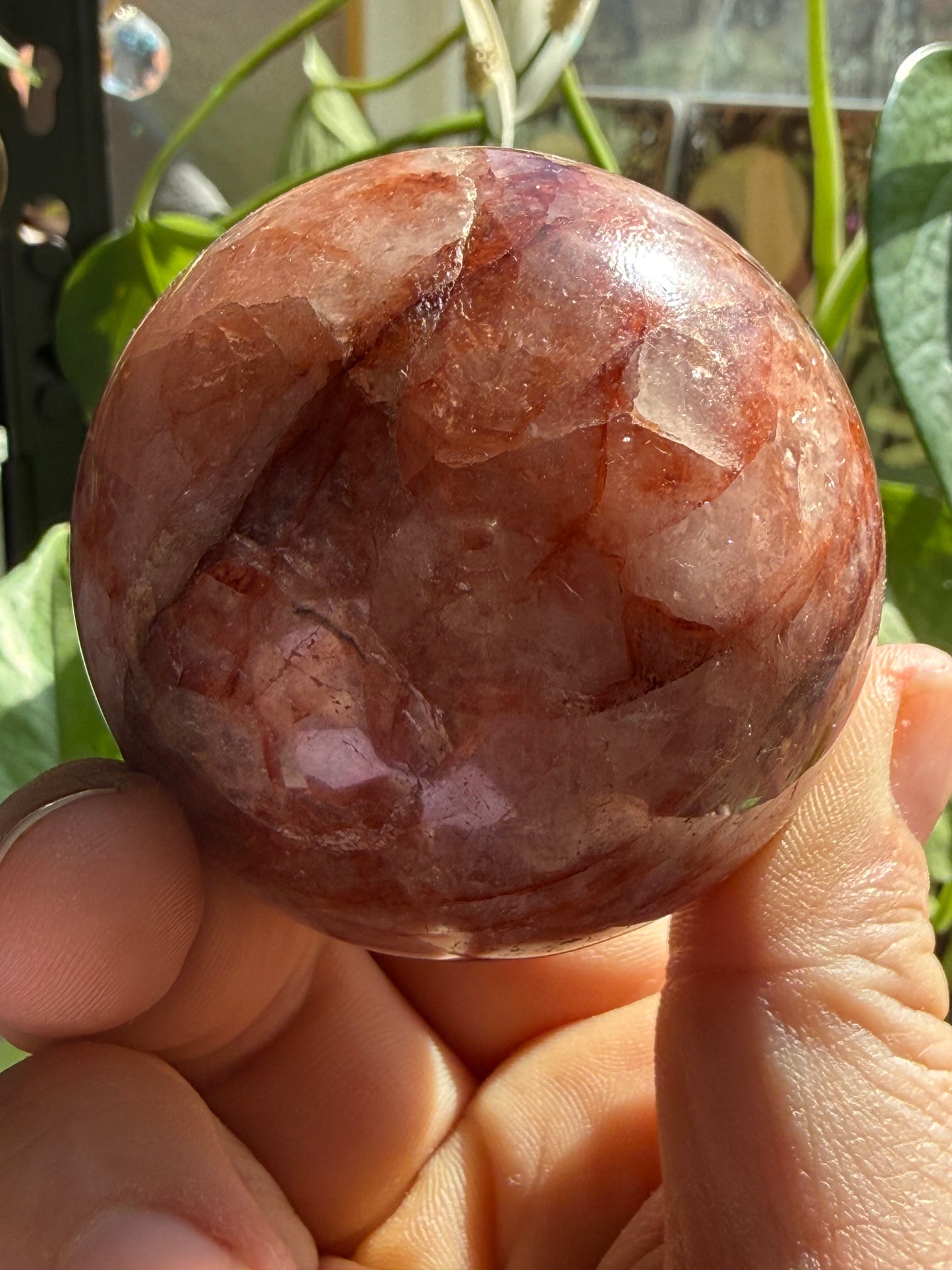 Fire Quartz Sphere – Polished Crystal Orb for Energy, Passion & Emotional Balance