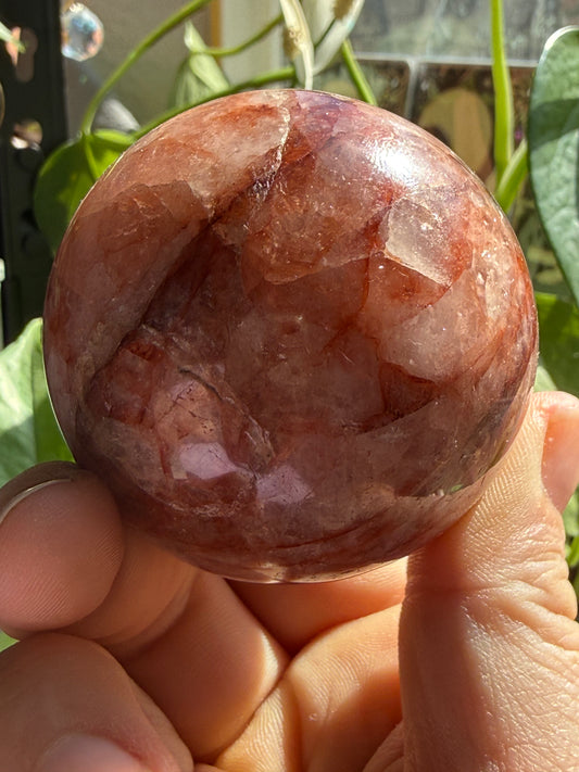 Fire Quartz Sphere – Polished Crystal Orb for Energy, Passion & Emotional Balance