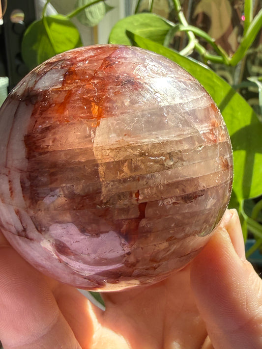 Fire Quartz Sphere – Polished Crystal Orb for Energy, Passion & Emotional Alignment
