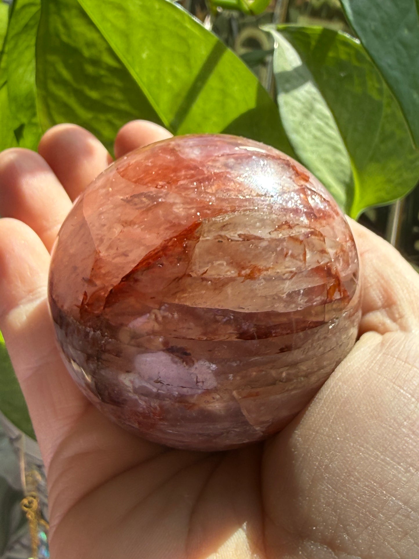 Fire Quartz Sphere – Polished Crystal Orb for Energy, Passion & Emotional Alignment