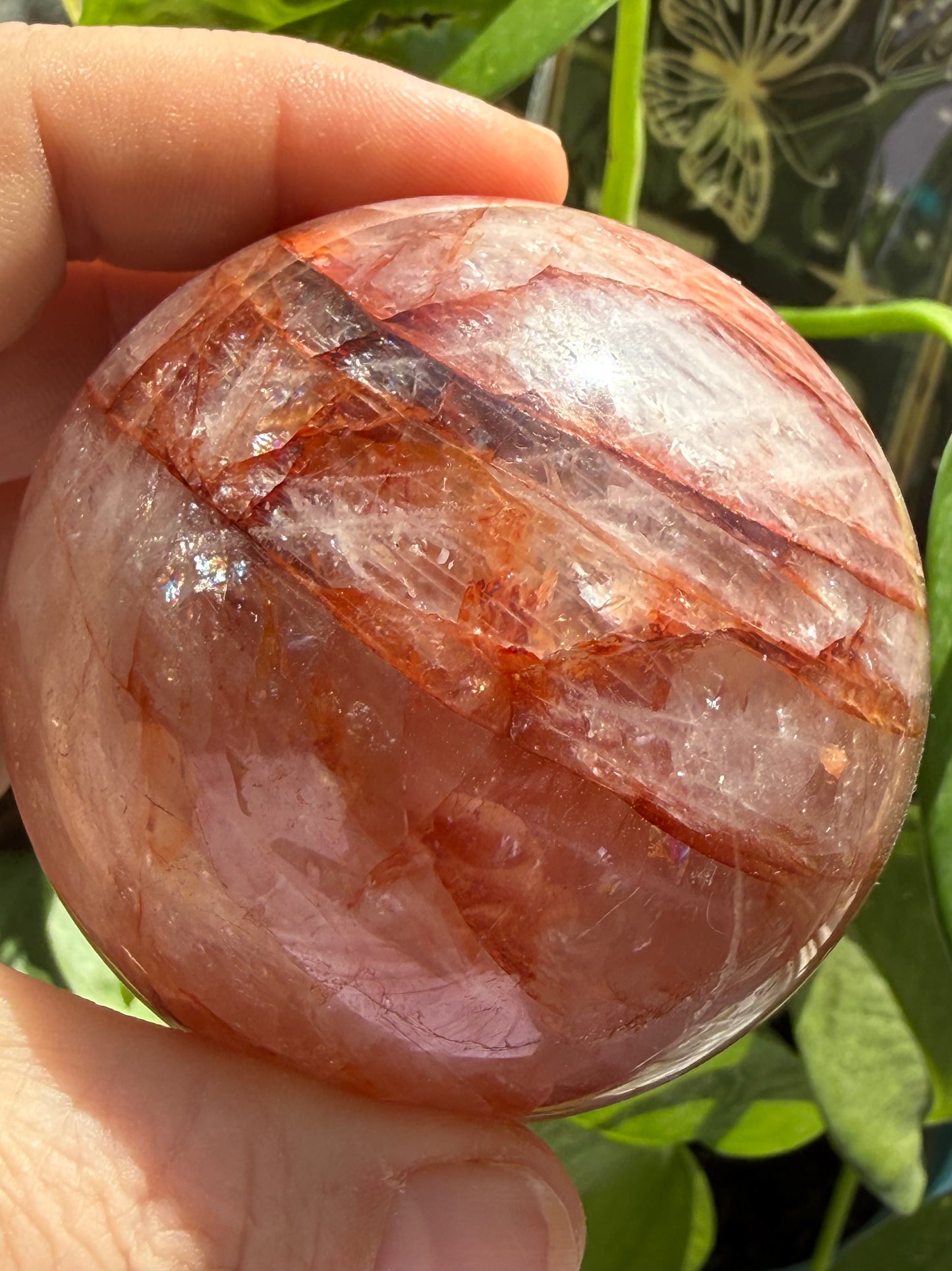 Fire Quartz Large Sphere – Polished Crystal Orb for Energy, Passion & Powerful Emotional Alignment