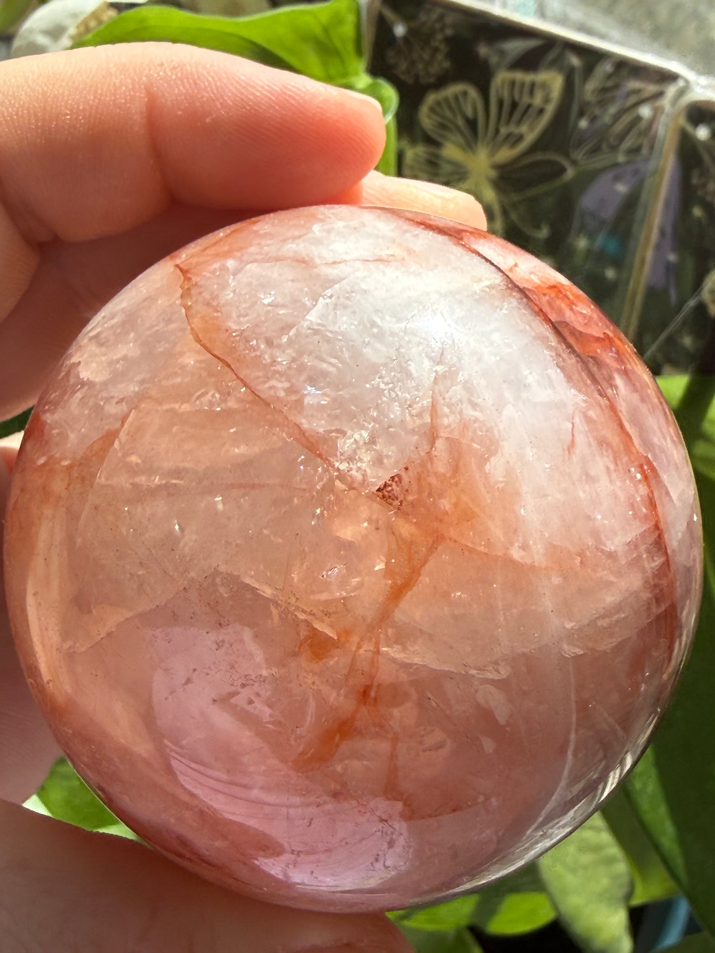 Fire Quartz Large Sphere – Polished Crystal Orb for Energy, Passion & Powerful Emotional Alignment