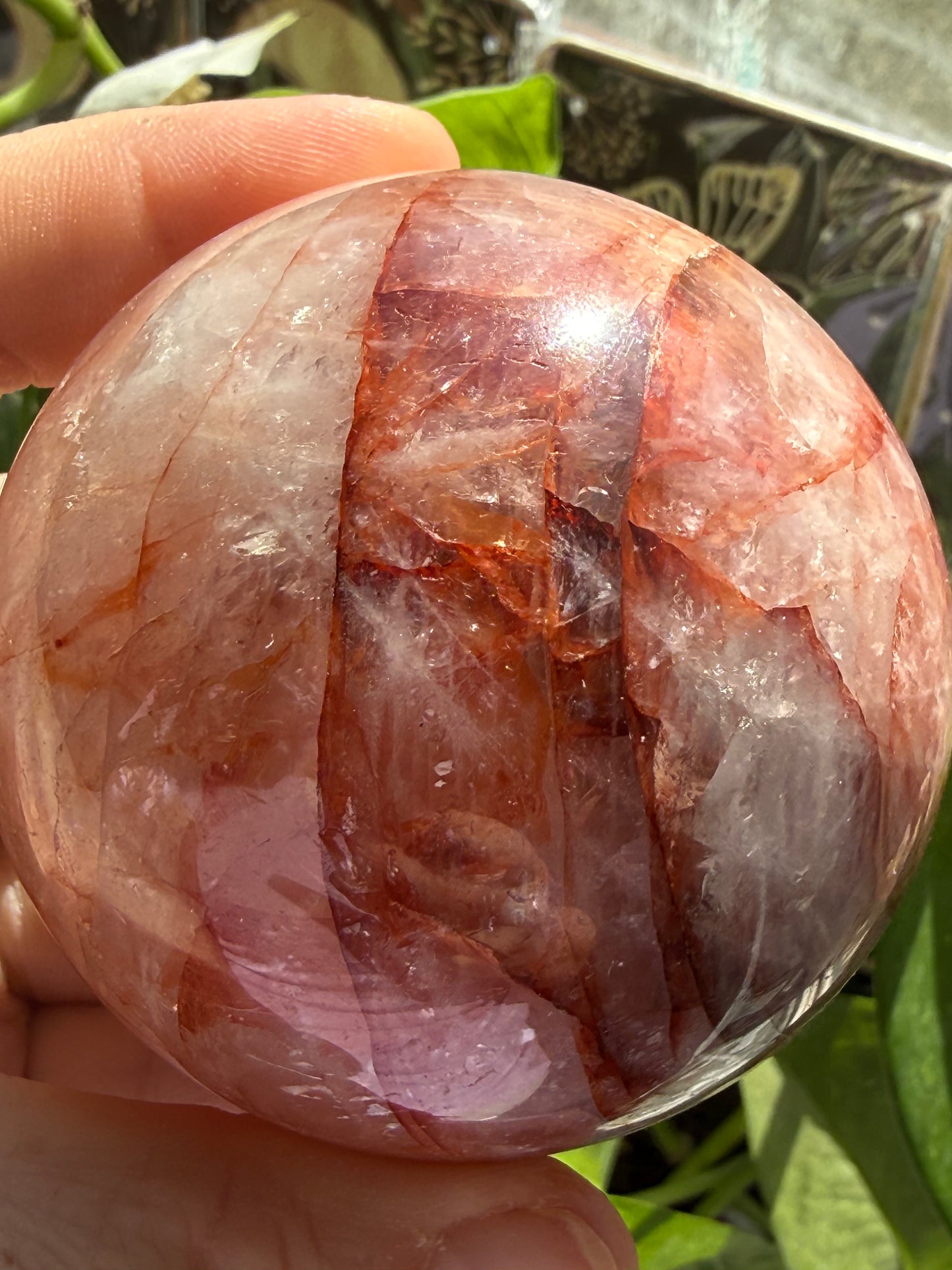 Fire Quartz Large Sphere – Polished Crystal Orb for Energy, Passion & Powerful Emotional Alignment