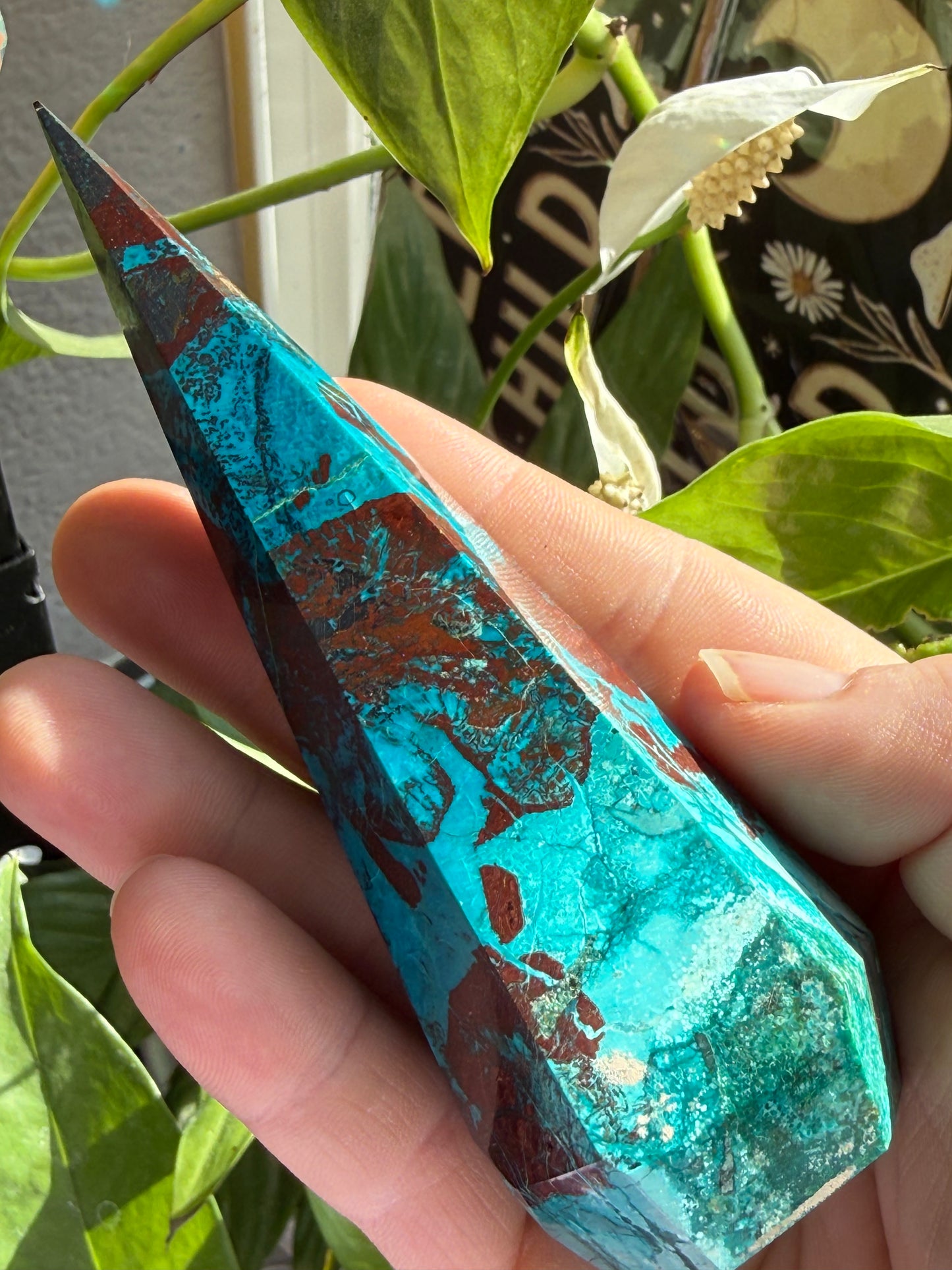 Turquoise & Hematite Crystal Tower 5.4oz – Grounding, Protection & Natural Balance