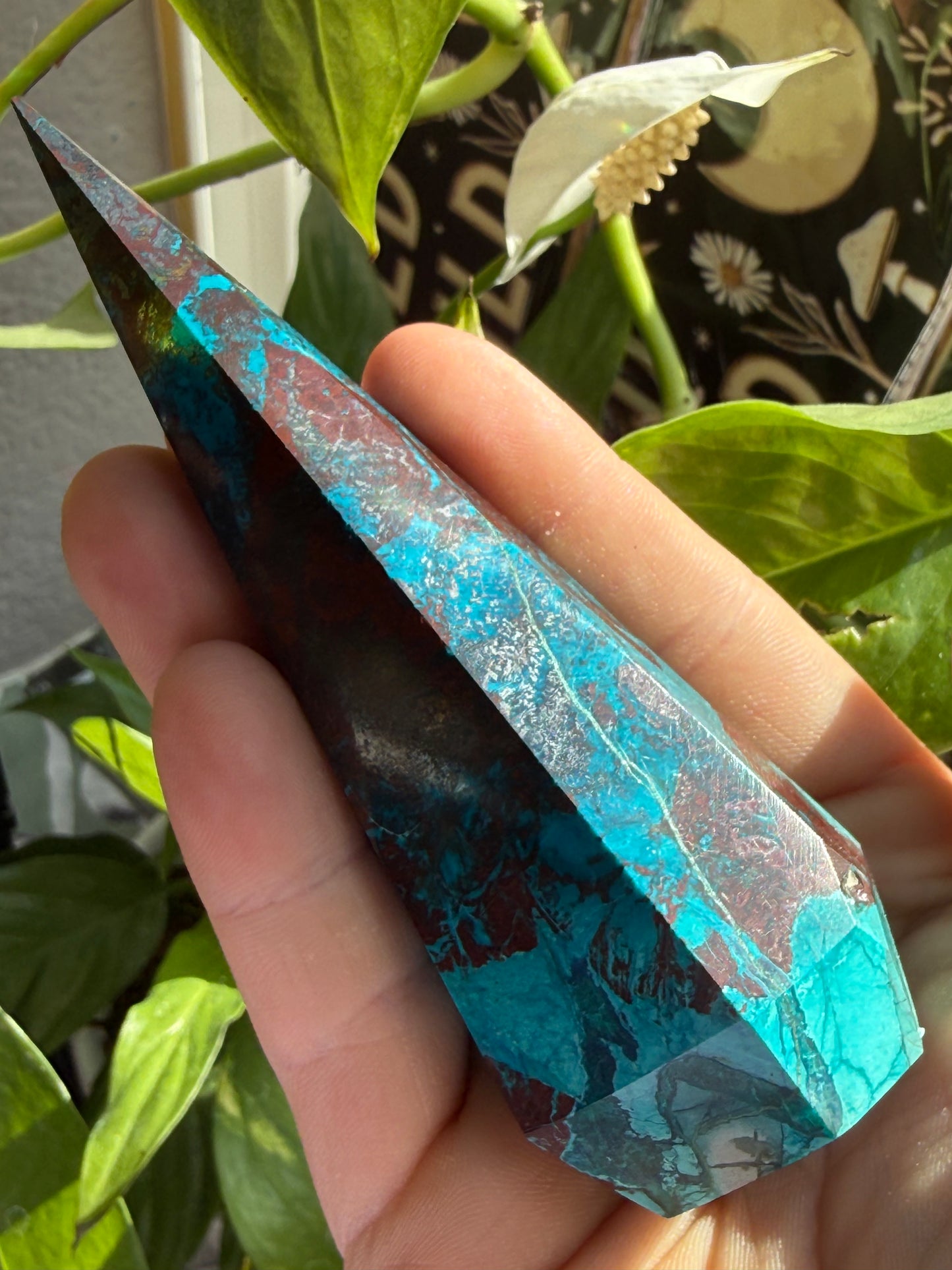 Turquoise & Hematite Crystal Tower 5.4oz – Grounding, Protection & Natural Balance