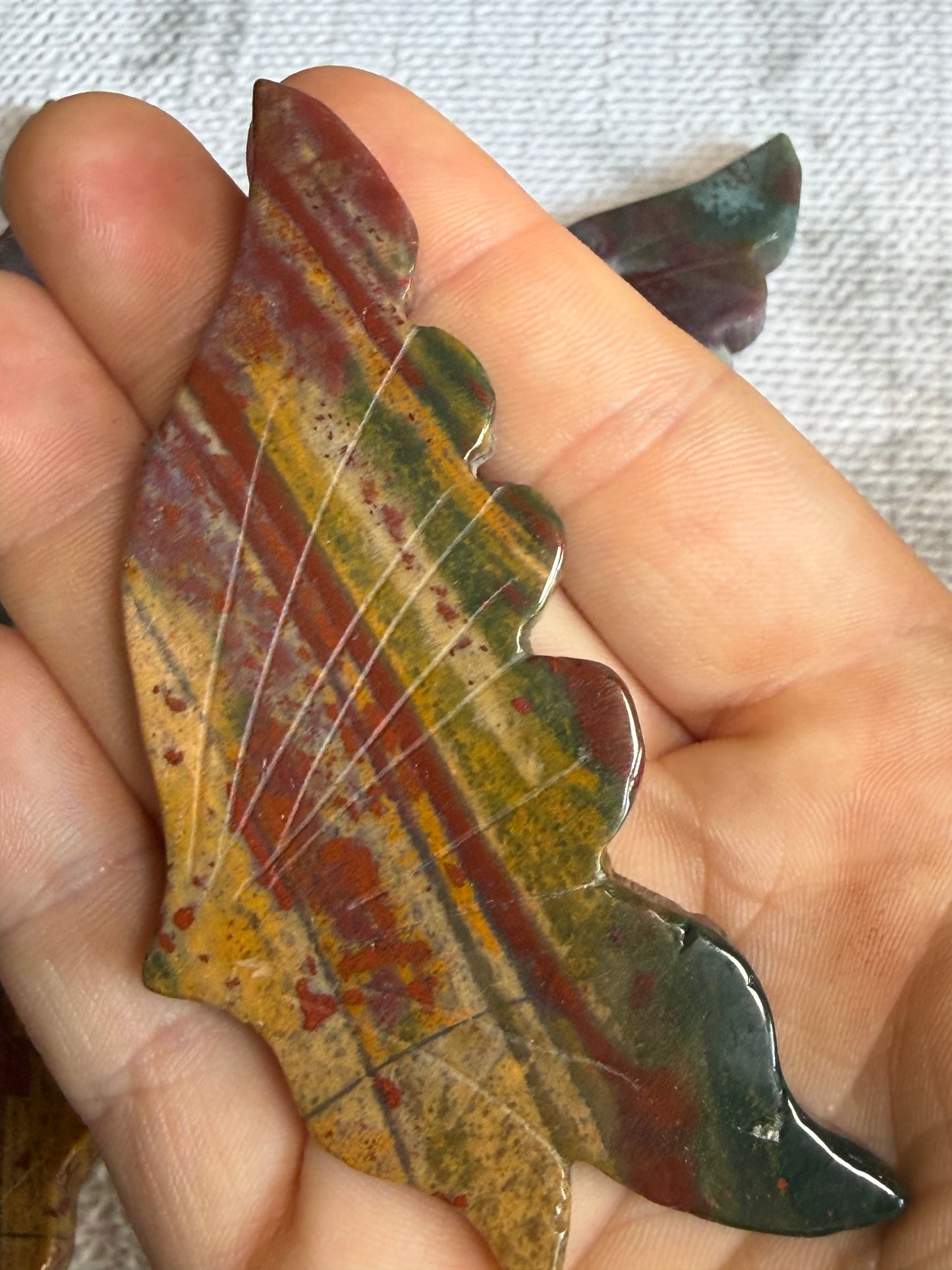 Ocean Jasper Butterfly on Stand — Renewal and Joy • Rare Madagascar Treasure