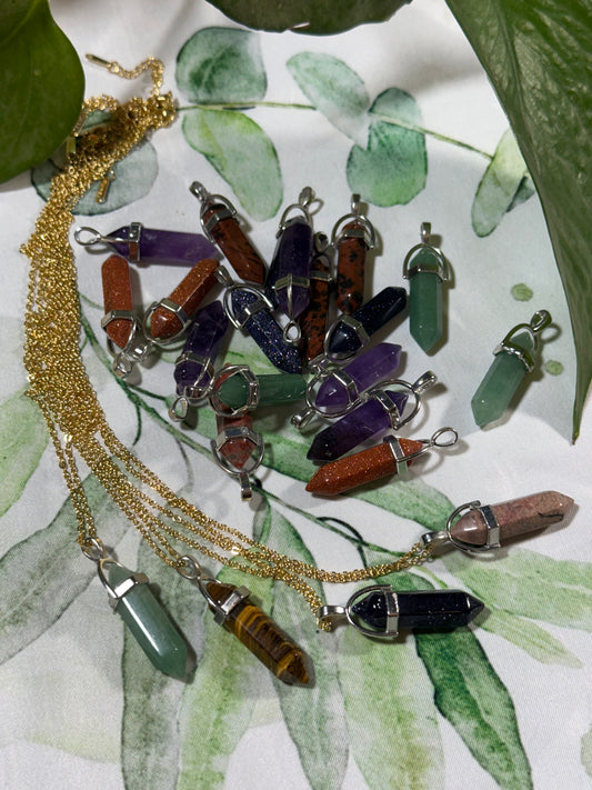 Assorted Crystal Point Necklaces — Multiple Stone Variations