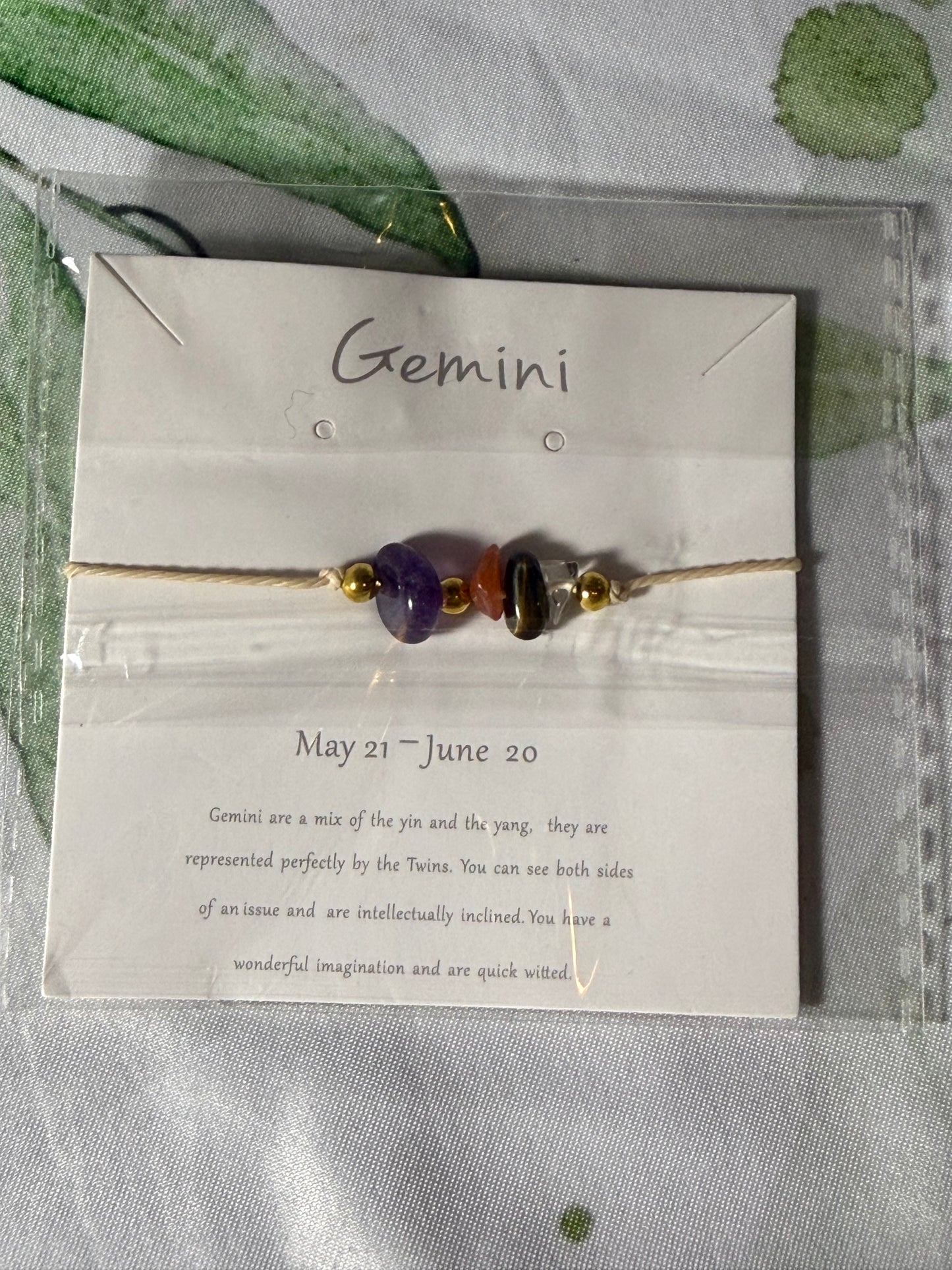Zodiac Meaning Bracelets | Astrology Crystal Bracelet With Card