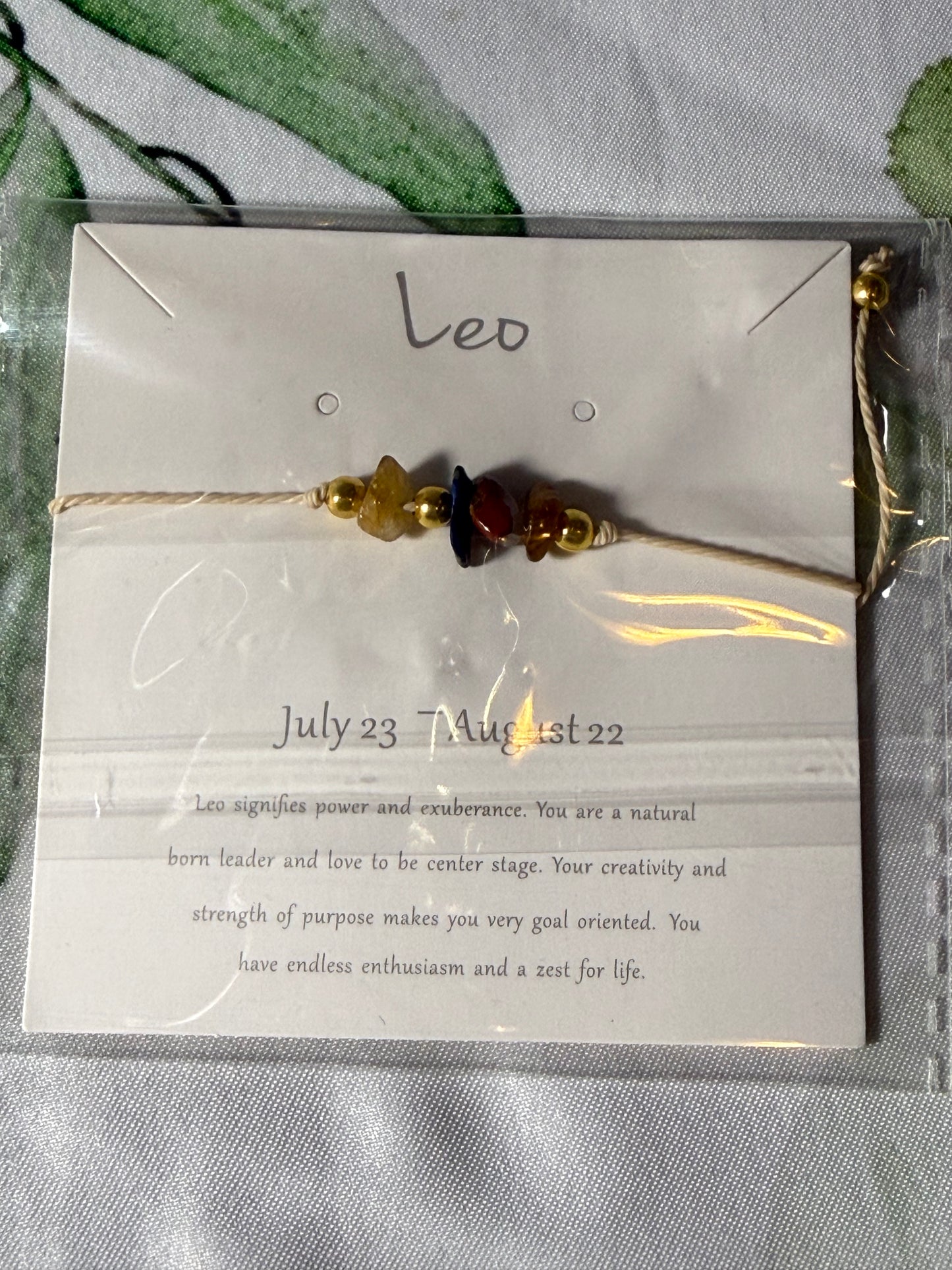 Zodiac Meaning Bracelets | Astrology Crystal Bracelet With Card