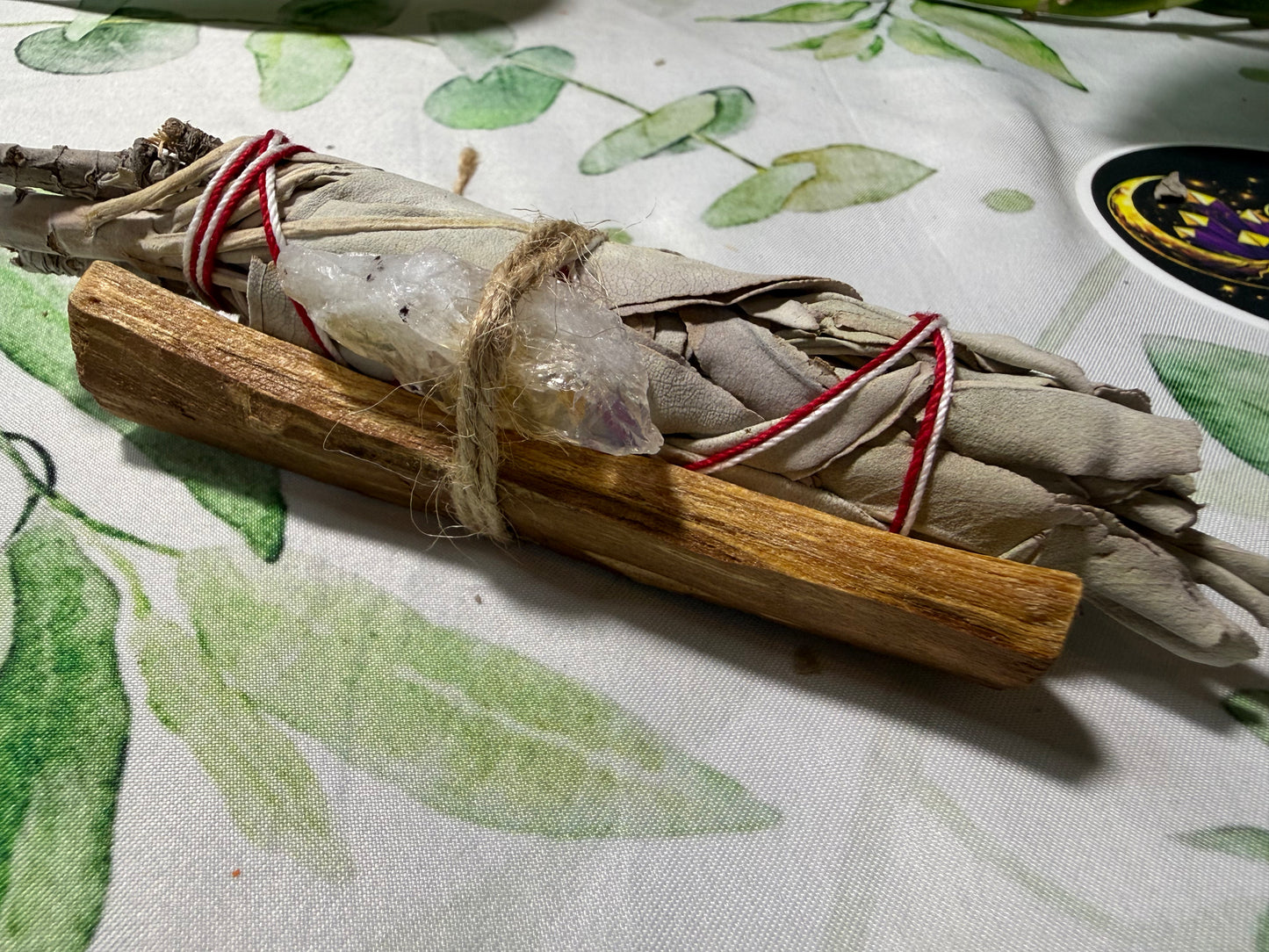 Cleansing Ritual Trio | Sage Bundle, Palo Santo & Quartz Chunk