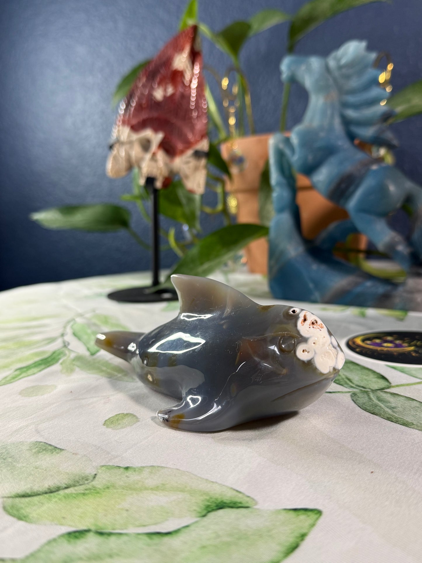 Orca Agate Whale • Hand‑Carved Premium Stone Sculpture