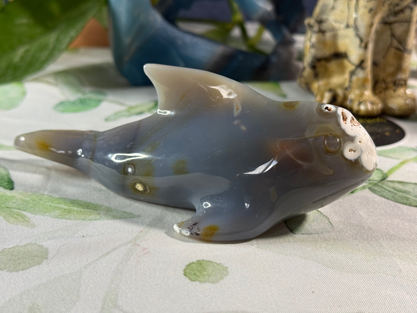 Orca Agate Whale • Hand‑Carved Premium Stone Sculpture