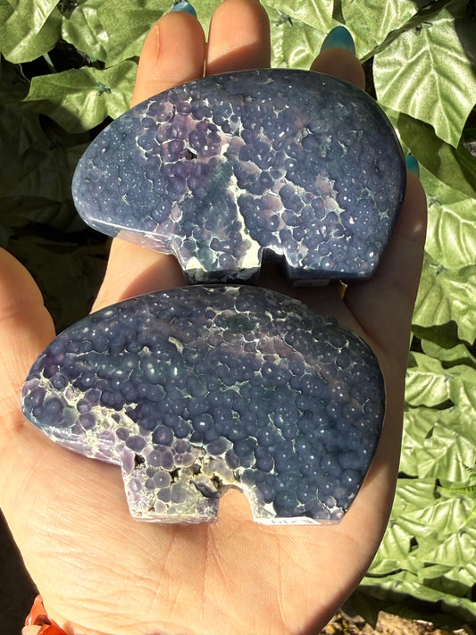 Grape Agate Bear Carvings – Small