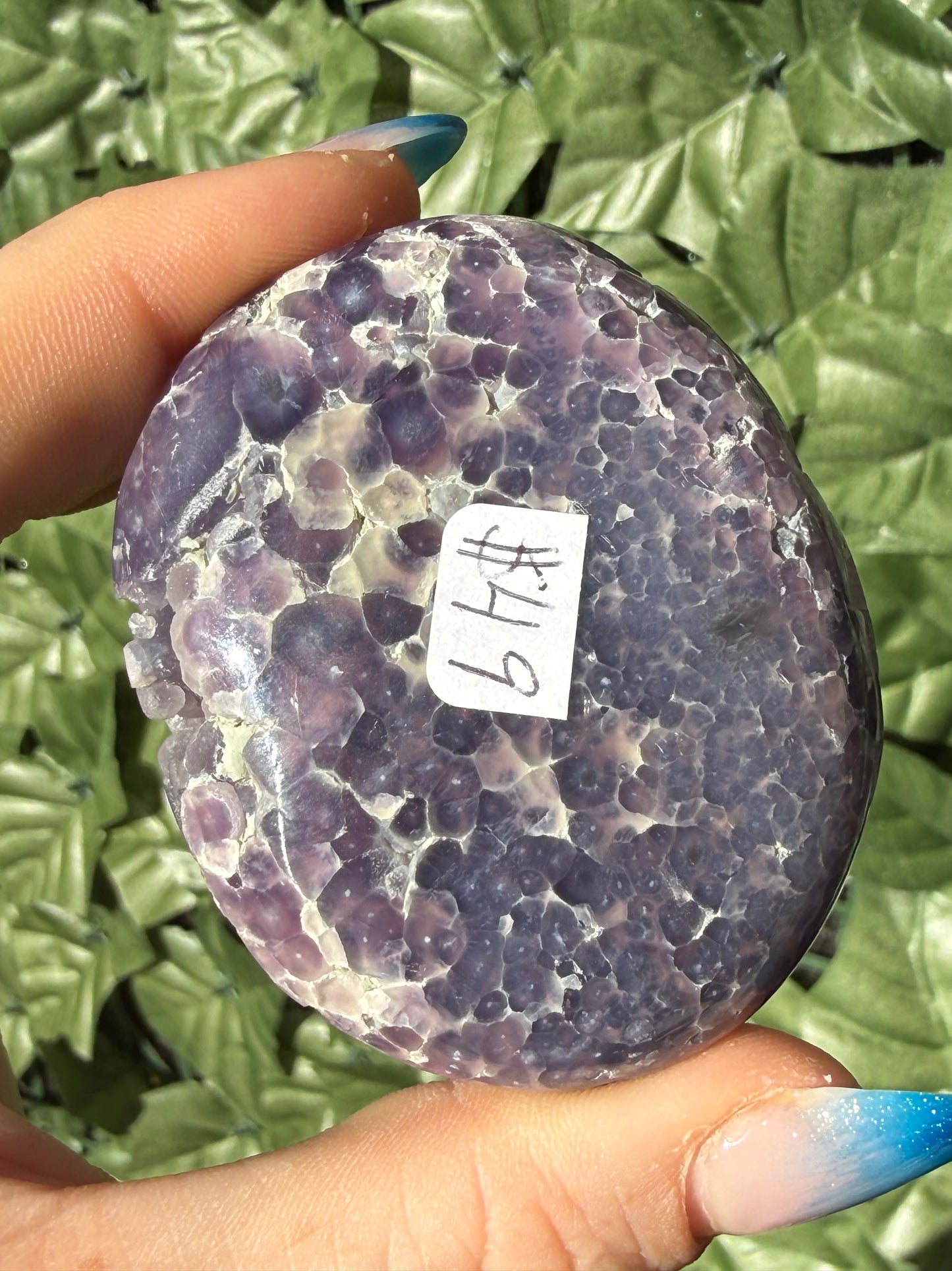 Grape Agate Palm Stones – Half Druzy, Half Polished