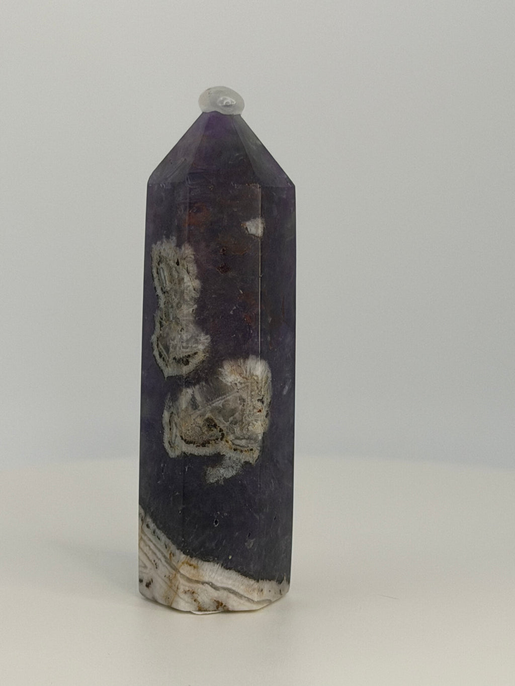Small Dream Amethyst Tower – Chevron Amethyst Point for Calm, Intuition & Spiritual Clarity