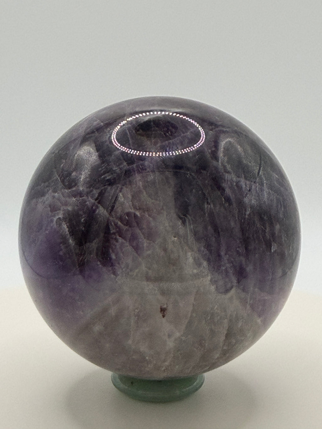 Dream Amethyst Sphere 18oz | Polished Chevron Flower Pattern | Mini Healing Crystal