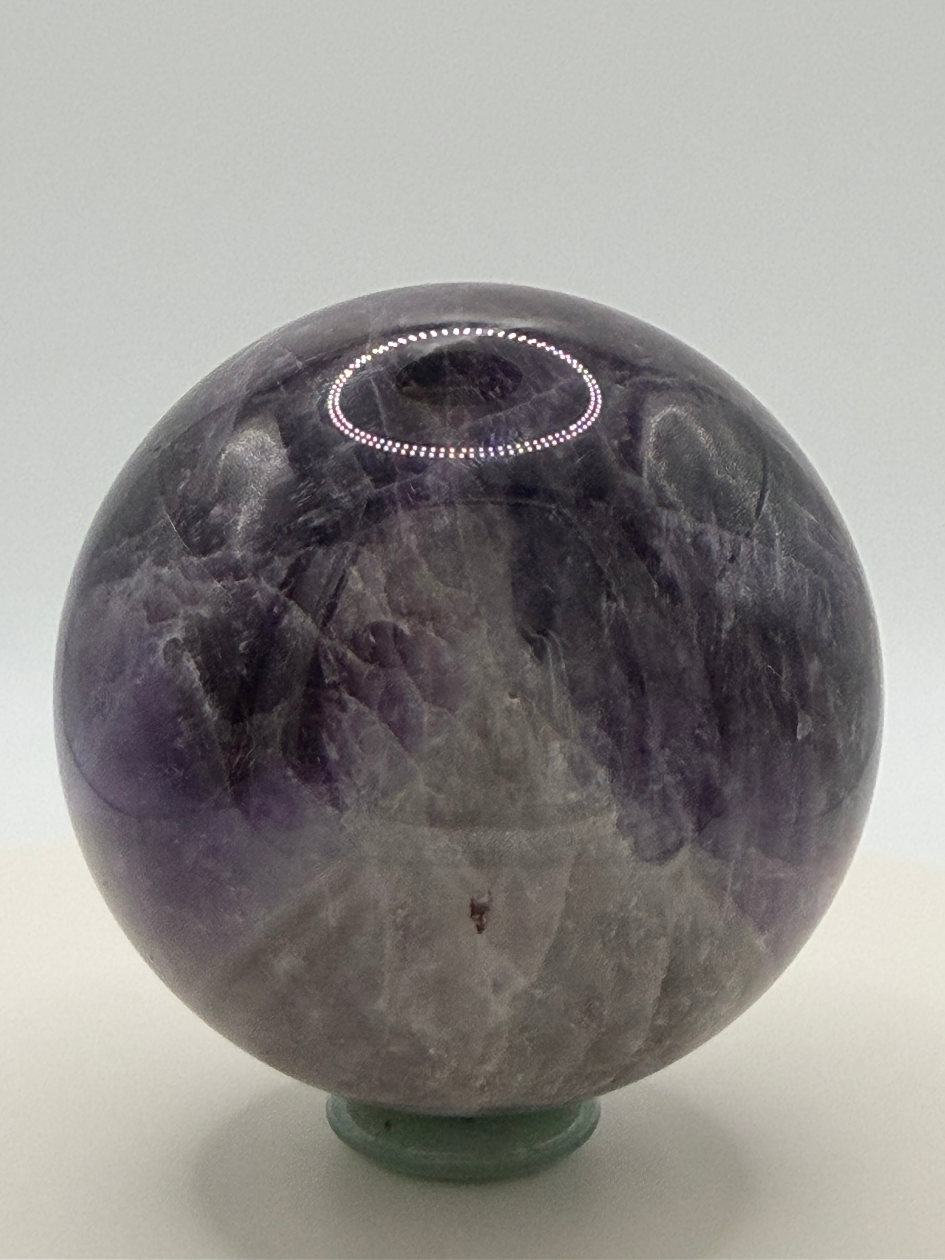Dream Amethyst Sphere 18oz | Polished Chevron Flower Pattern | Mini Healing Crystal