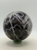 Dream Amethyst Sphere 24oz | Radiant Purple & White Bands | Decorative Gemstone