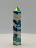 Aura Zebra Stone Tower 1.3 oz – Iridescent Crystal for Balance, Focus & Uplifting Energy