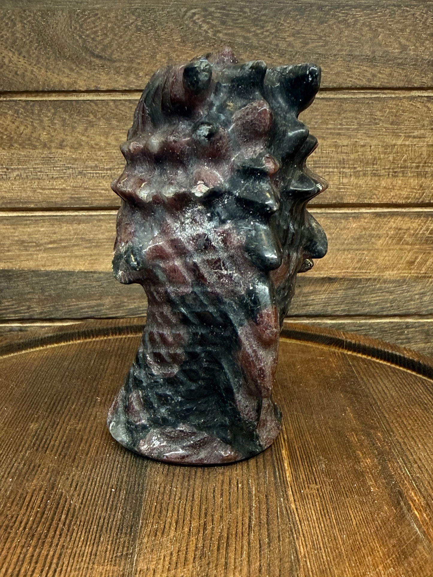 Garnet Dragon Head Carving — Courage • Vitality • Transformation