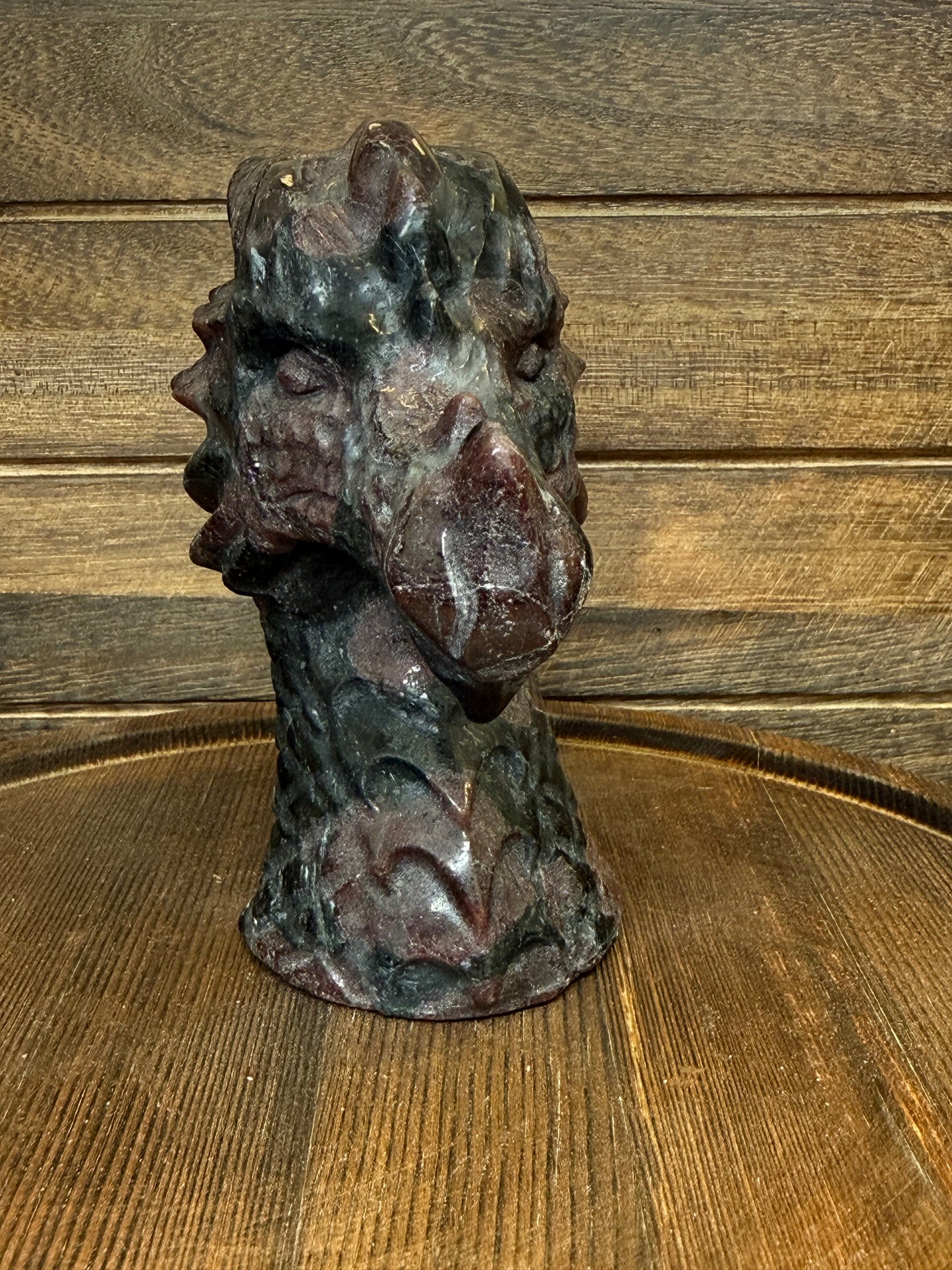 Garnet Dragon Head Carving — Courage • Vitality • Transformation
