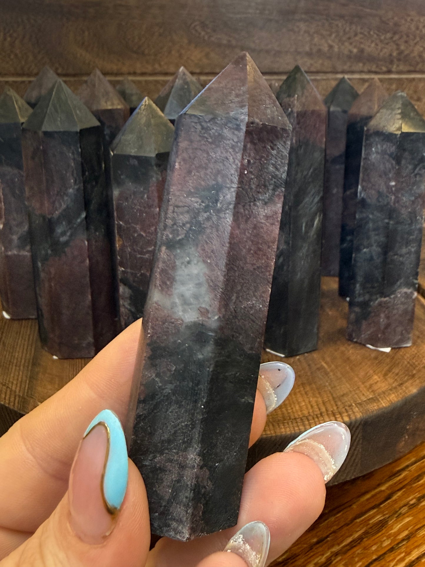 Garnet & Arfvedsonite Tower — High Flash • Grounding & Intuition