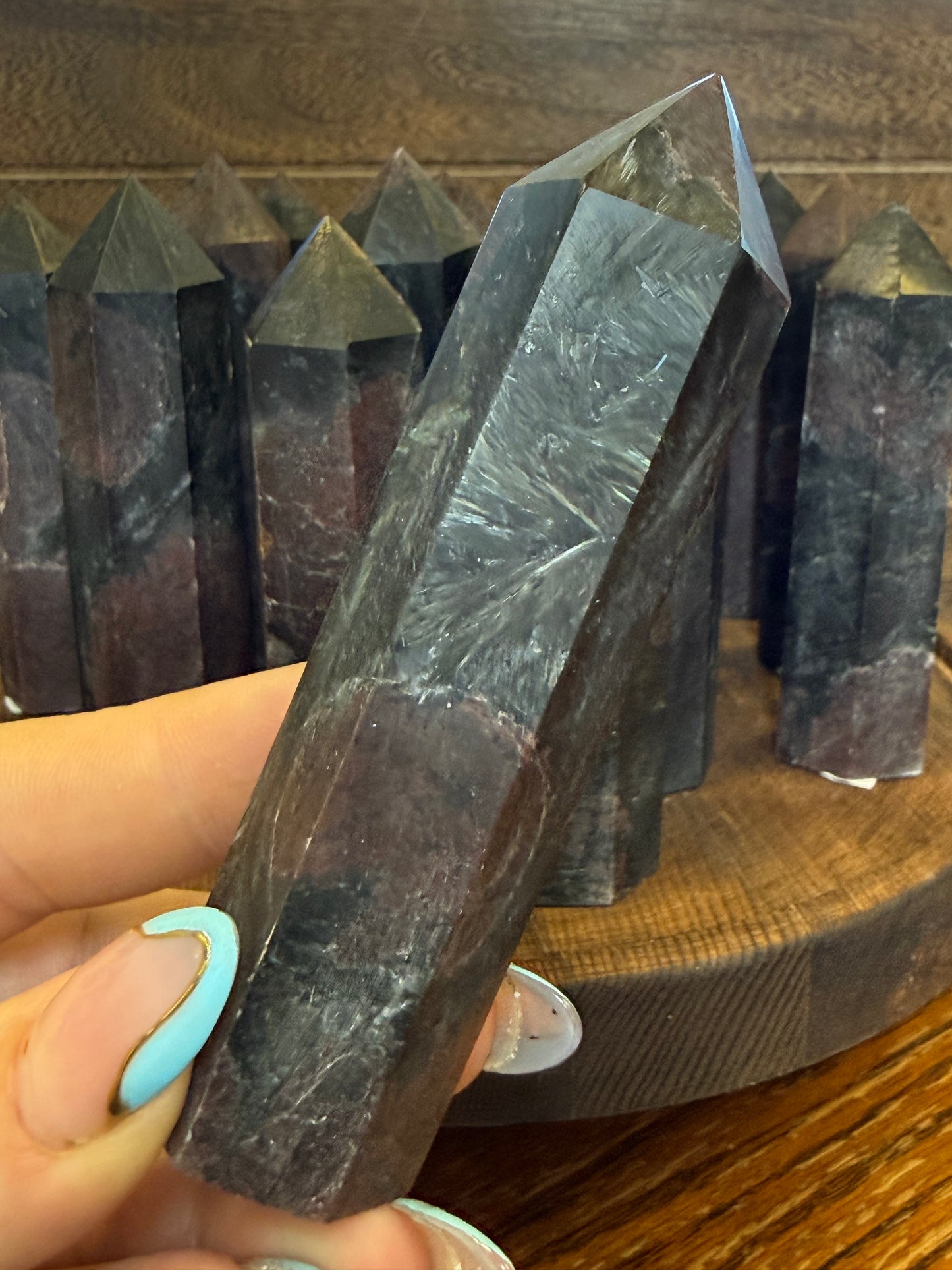 Garnet & Arfvedsonite Tower — High Flash • Grounding & Intuition