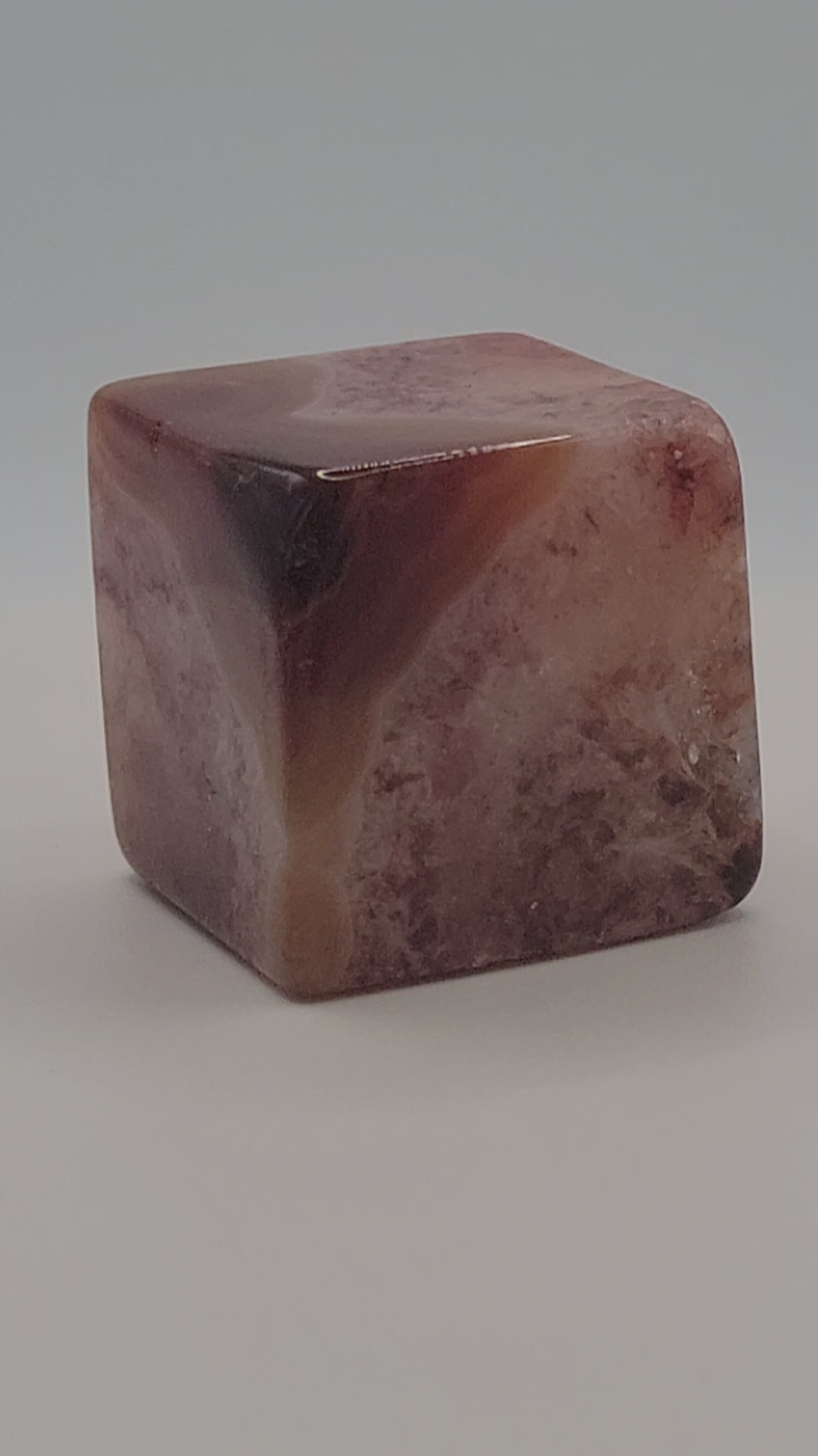 Carnelian Cube – 3 oz Polished Crystal for Strength, Creativity & Grounded Vitality