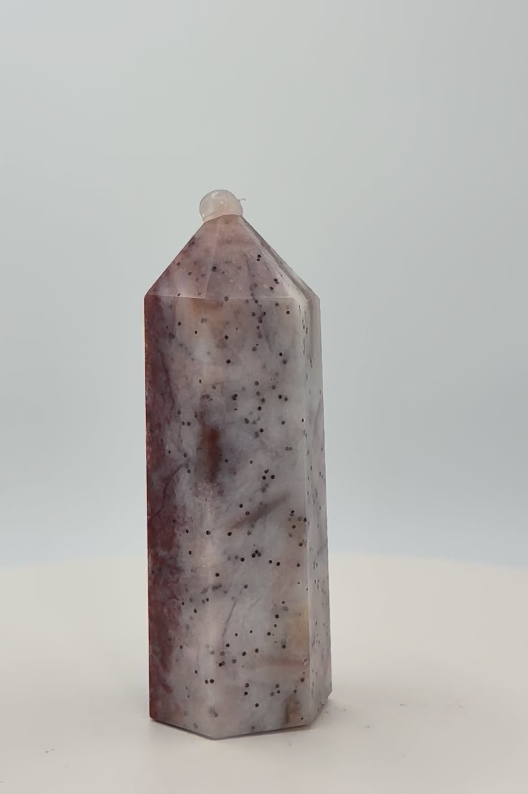 Starry Agate Tower 1.6–1.7 oz – Polished Crystal Point for Cosmic Calm, Balance & Celestial Beauty