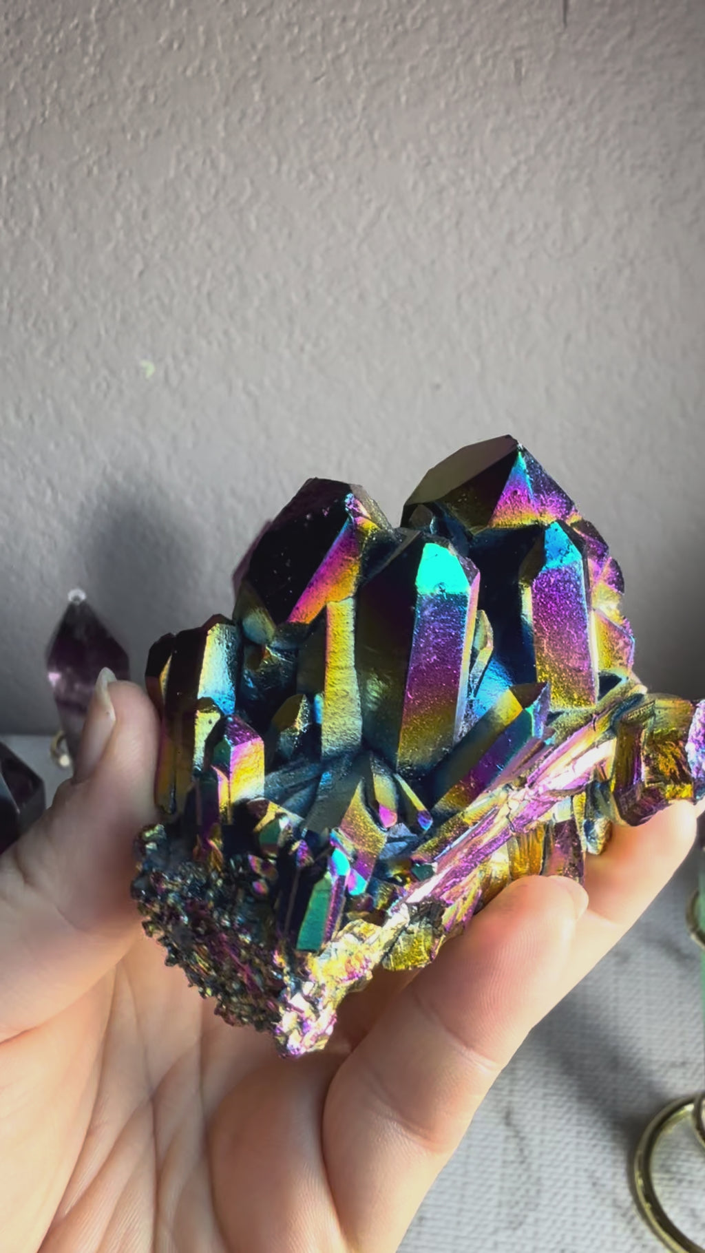 Rainbow Aura Quartz | Positivity & Manifestation Cluster