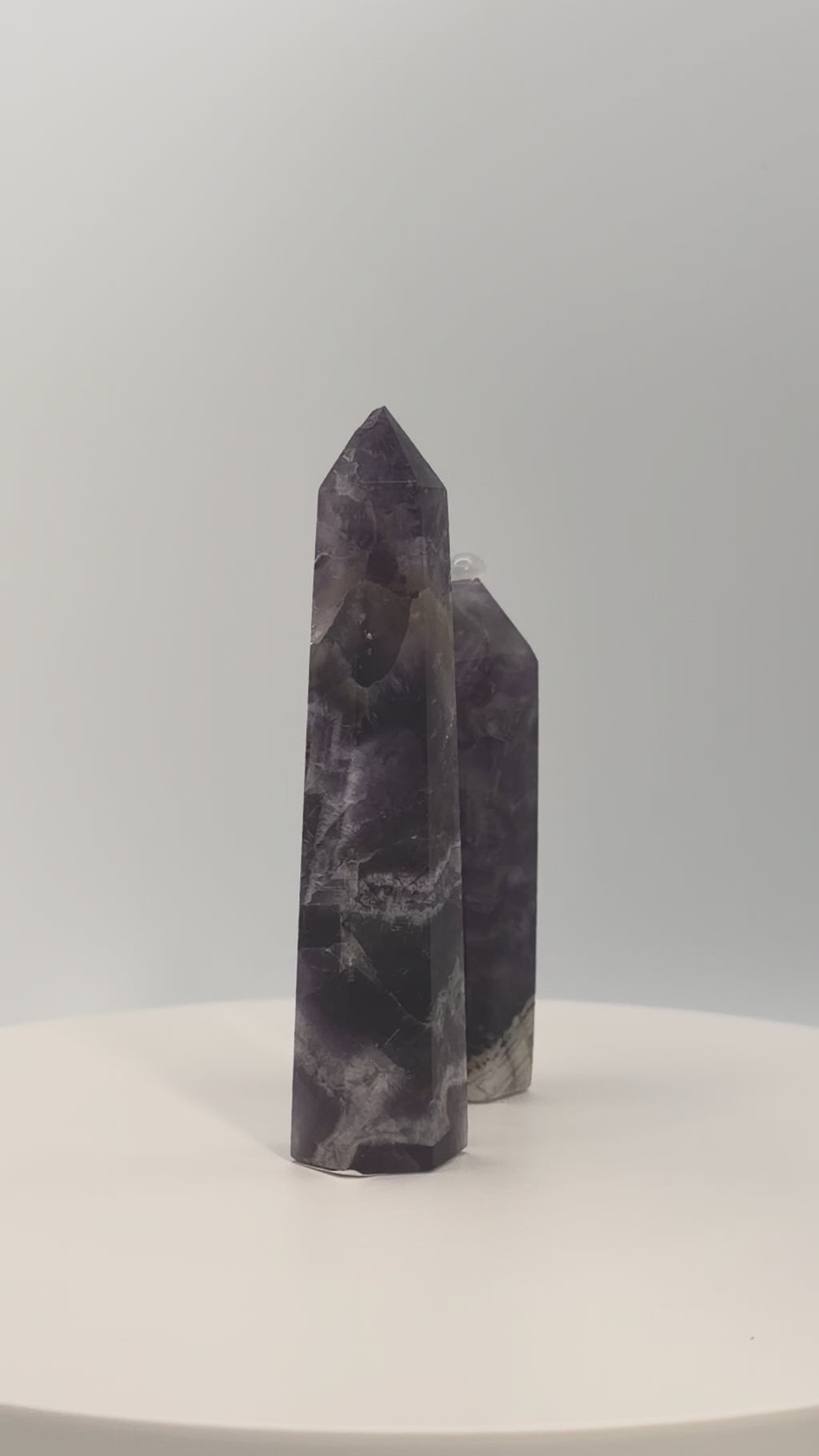 Small Dream Amethyst Tower – Chevron Amethyst Point for Calm, Intuition & Spiritual Clarity