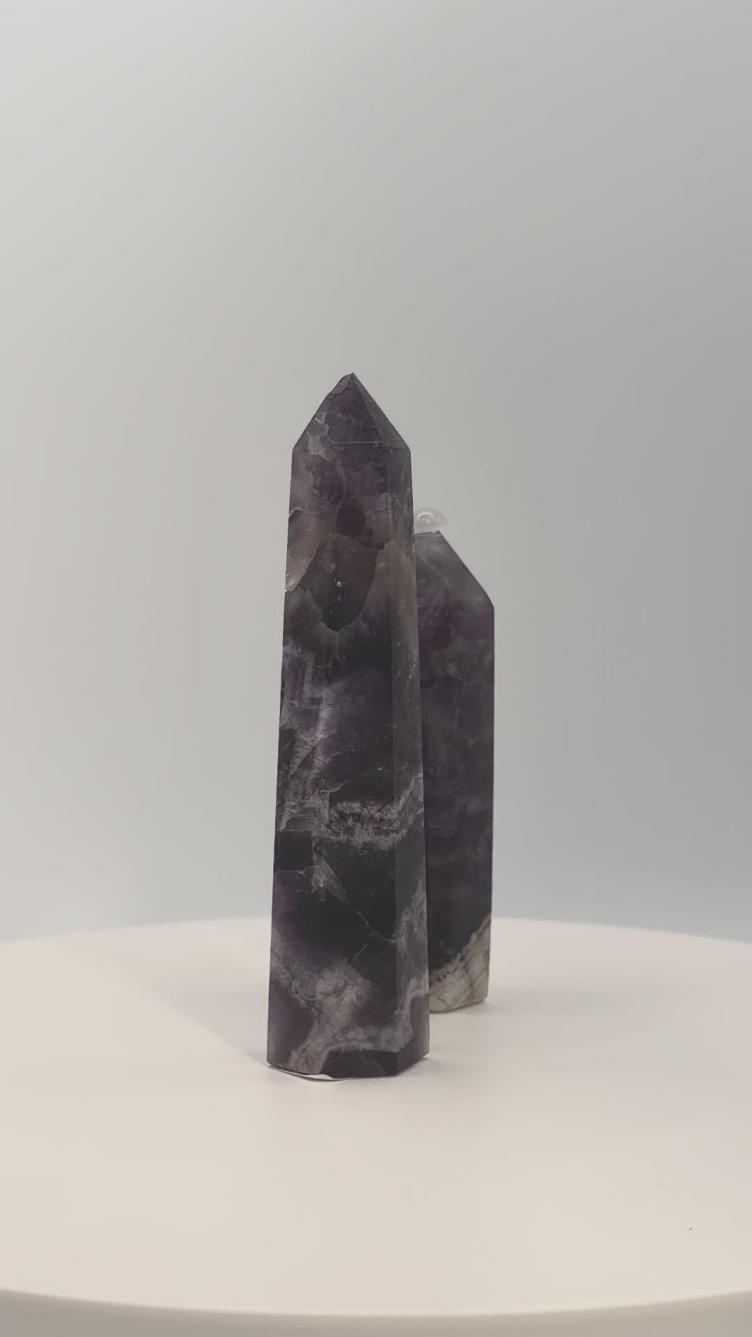 Small Dream Amethyst Tower – Chevron Amethyst Point for Calm, Intuition & Spiritual Clarity