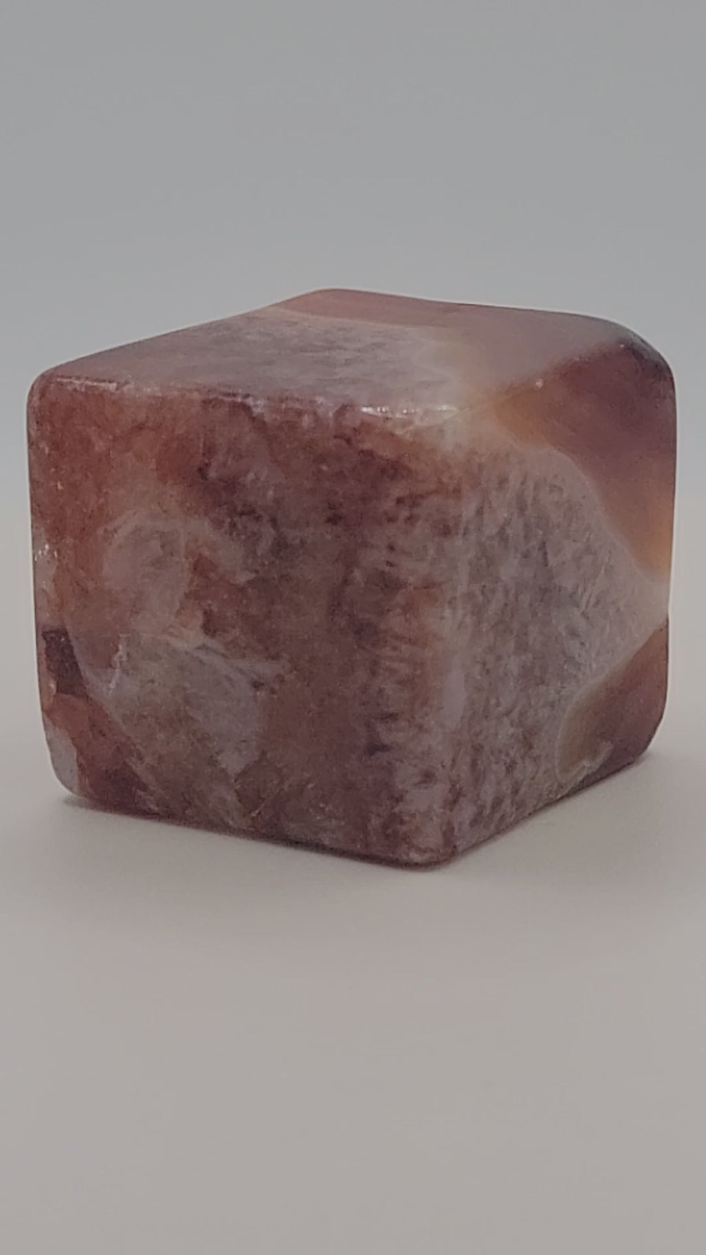 Carnelian Cube – 3 oz Polished Crystal for Strength, Creativity & Grounded Vitality