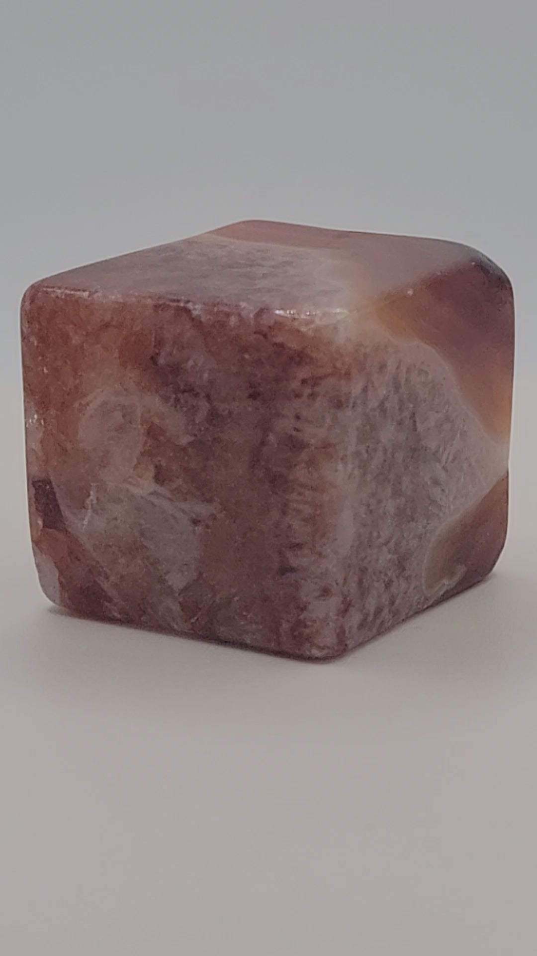 Carnelian Cube – 3 oz Polished Crystal for Strength, Creativity & Grounded Vitality