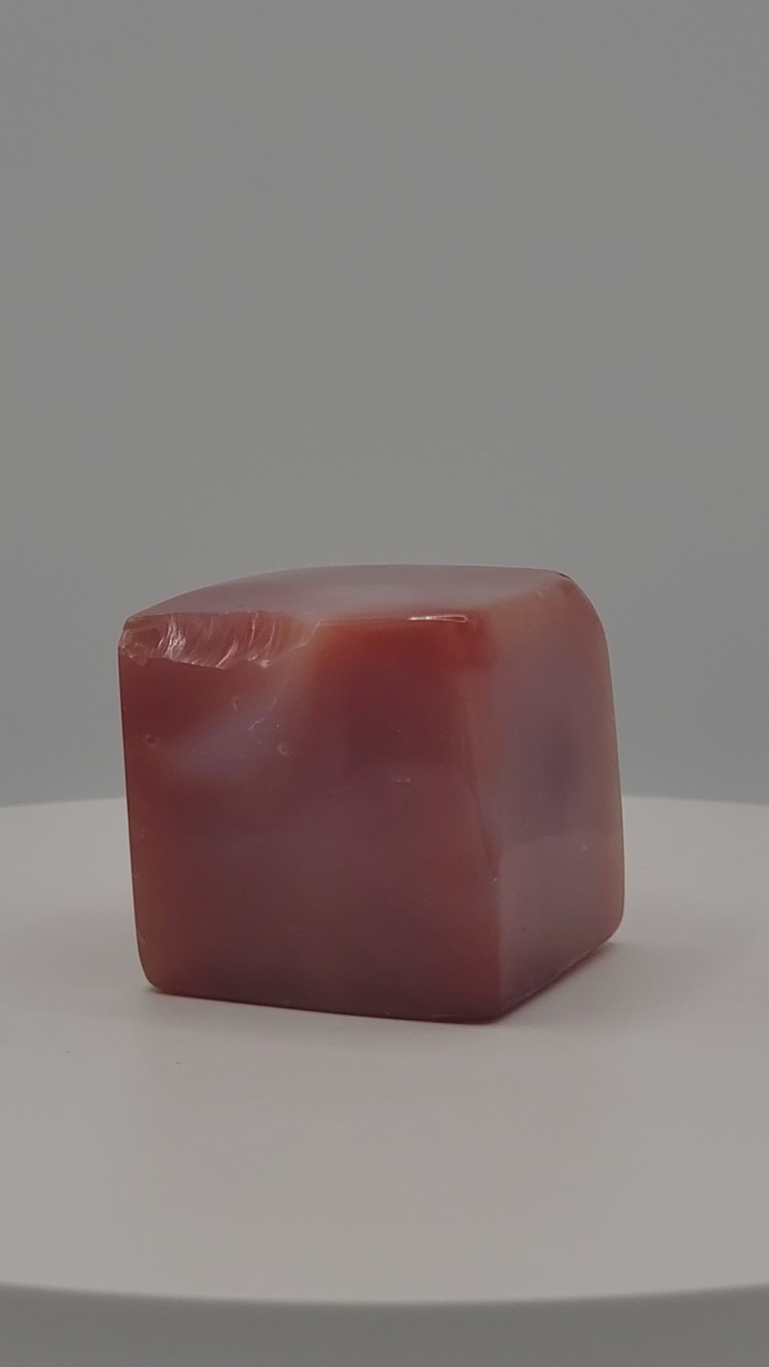 Carnelian Cube – 4 oz Polished Crystal for Strength, Creativity & Grounded Vitality
