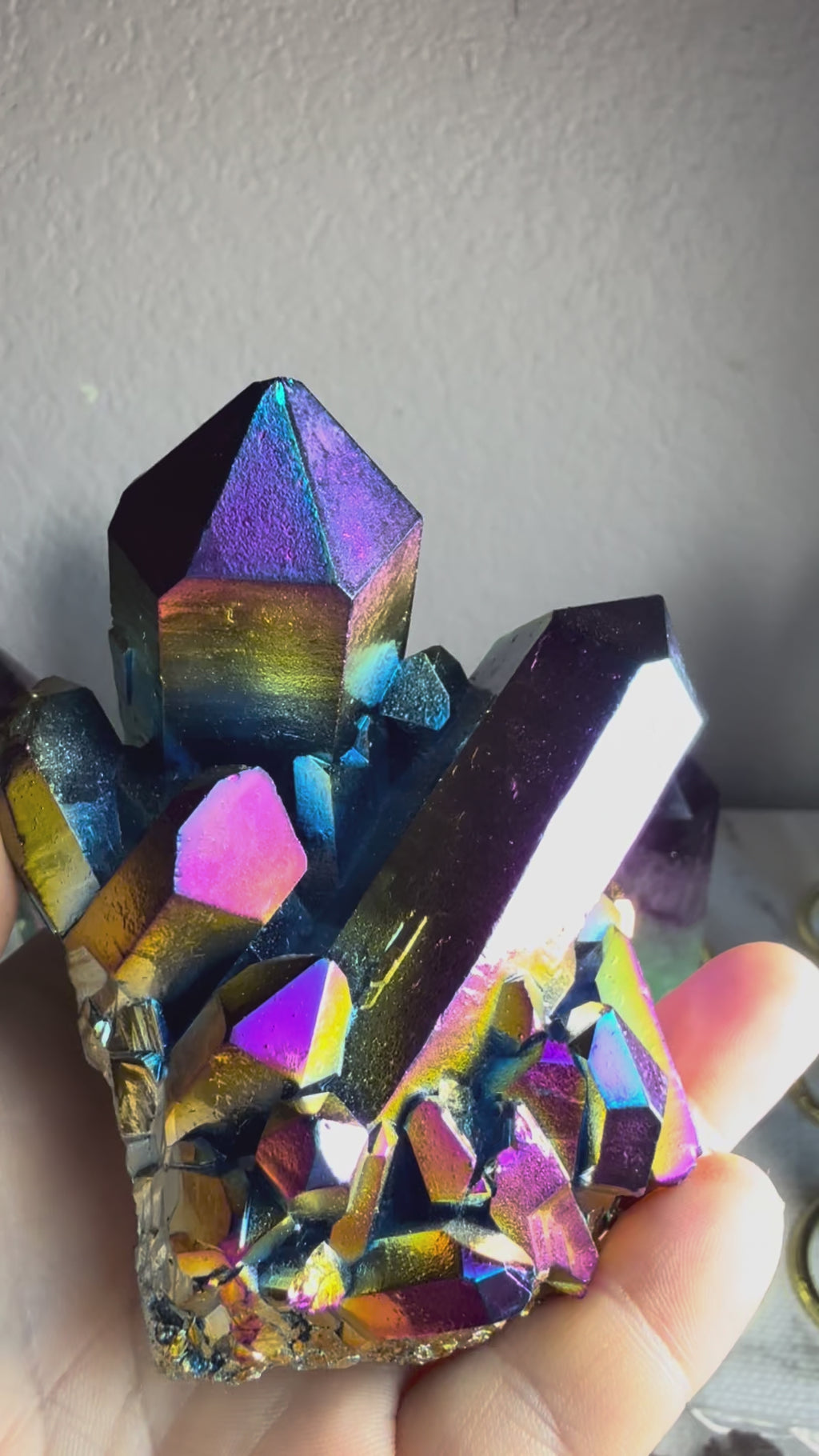 Rainbow Aura Quartz | Positivity & Manifestation Cluster