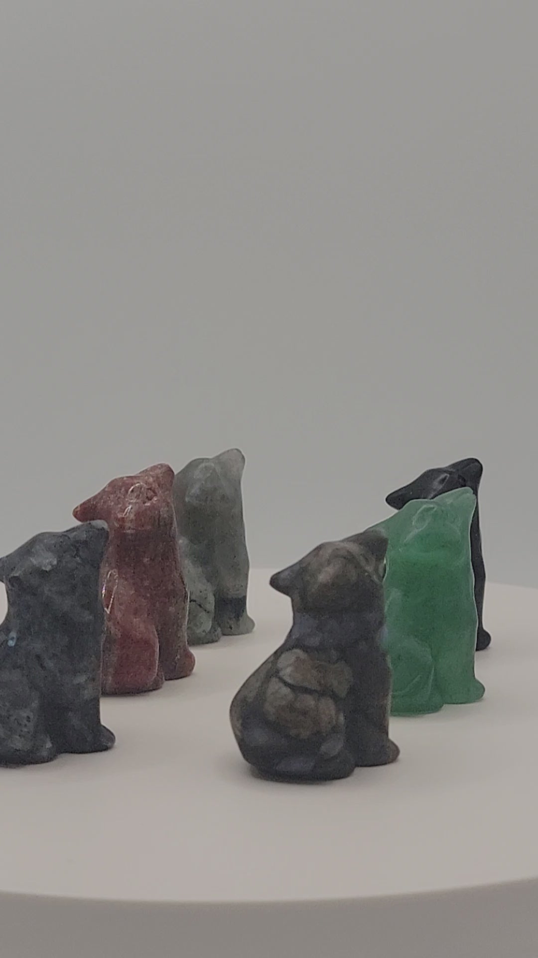 Assorted Small Wolf Carving .7 oz – Mini Crystal Wolves for Strength, Intuition & Protection