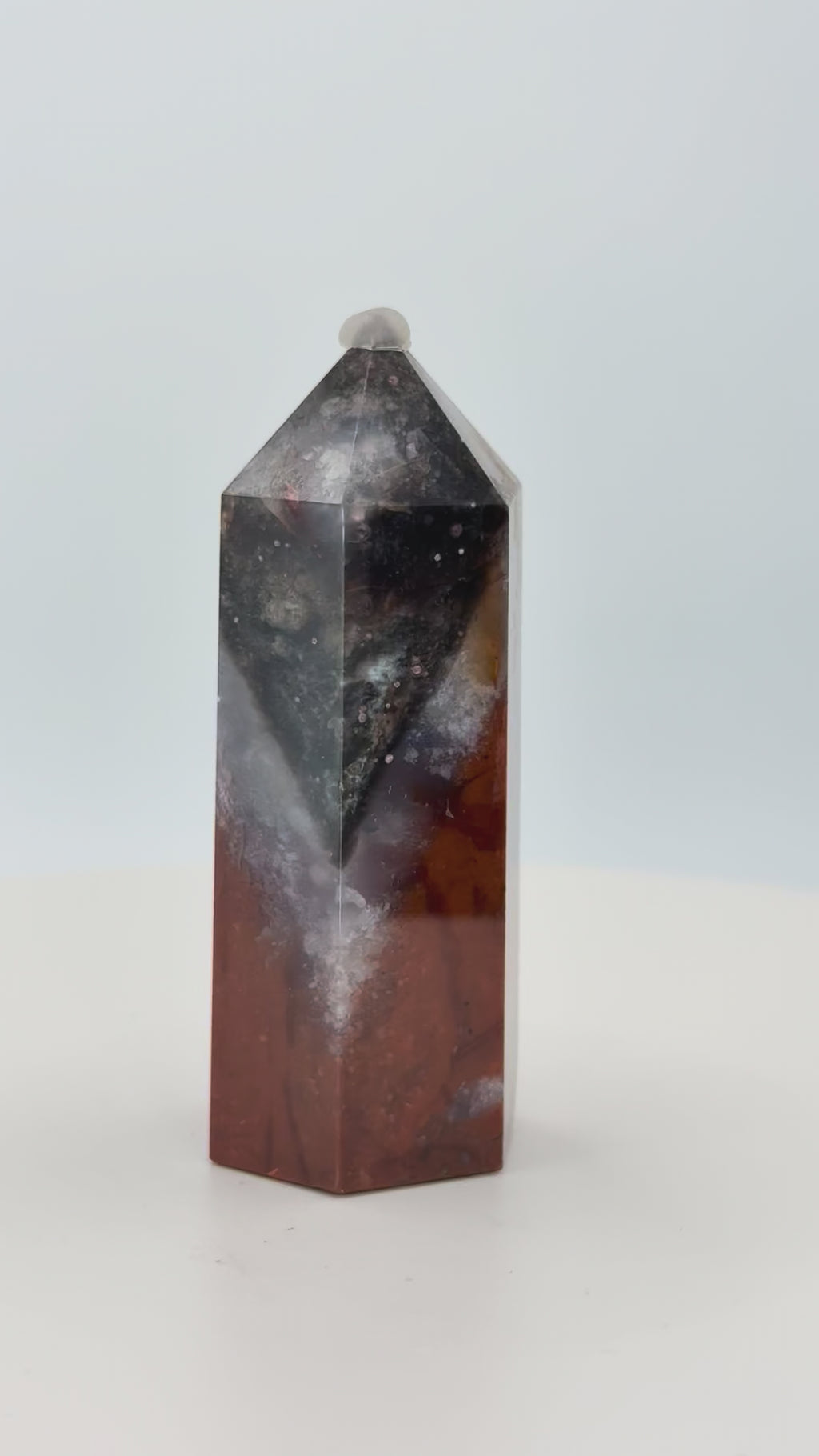 Starry Agate Tower 1.9–2.9 oz – Polished Crystal Point for Cosmic Calm, Balance & Celestial Beauty