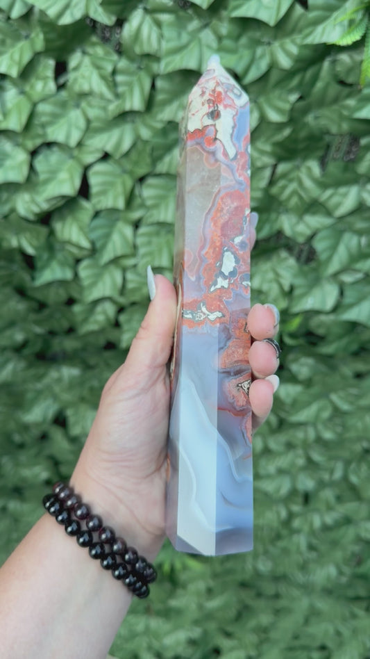 Money Agate Tower M8— Prosperity & Grounding Energy