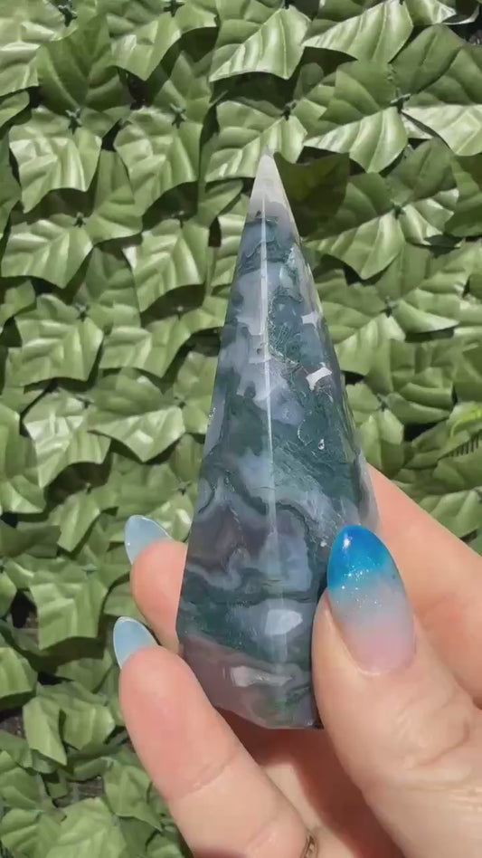 Tree & Moss Agate Diamond Points — Stability • Growth