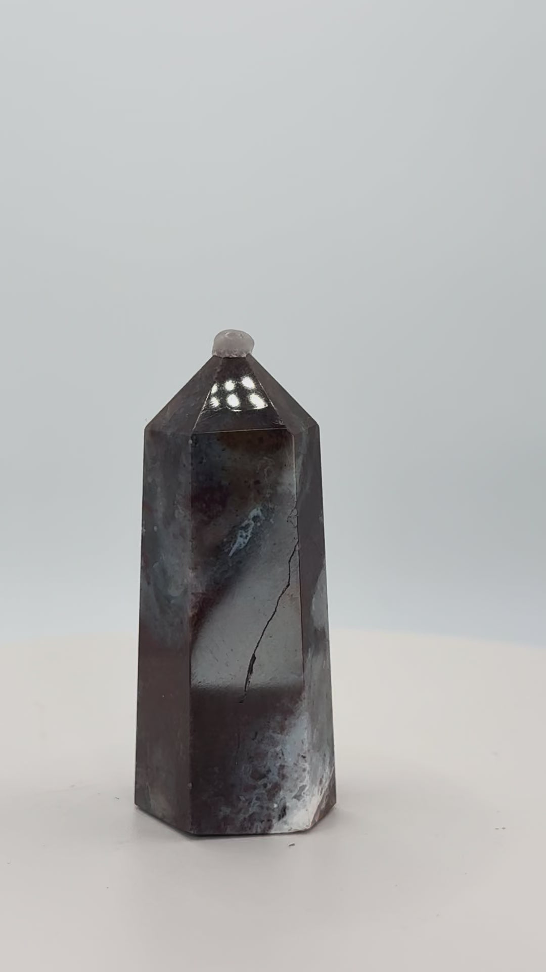 Starry Agate Tower 1.9–2.9 oz – Polished Crystal Point for Cosmic Calm, Balance & Celestial Beauty