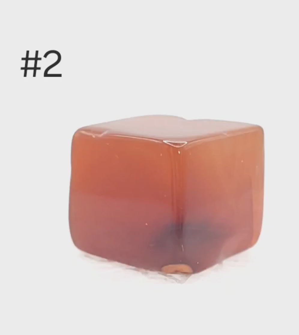 Carnelian Cube – 0.5–0.9 oz Polished Mini Crystal for Creativity, Courage & Vitality