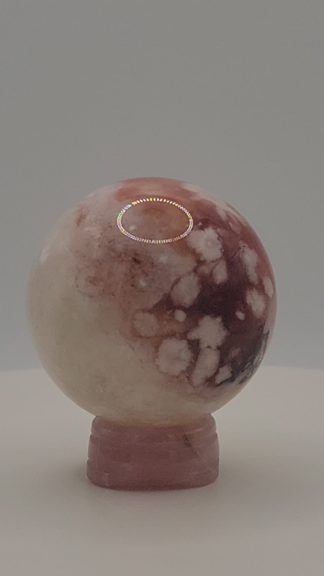 Carnelian Flower Agate Sphere – 5.6 oz Polished Crystal for Creativity, Joy & Empowered Growth