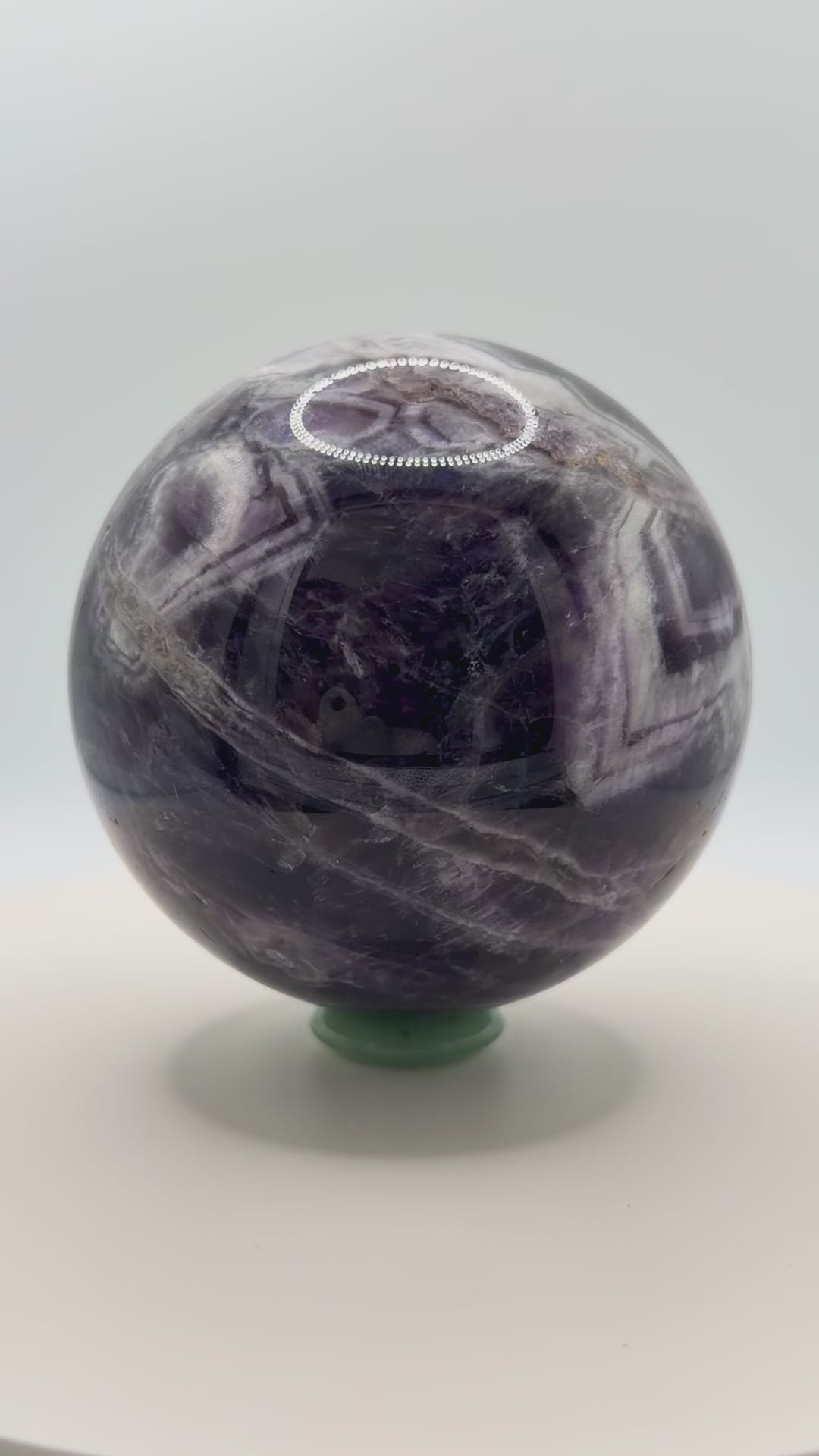 Dream Amethyst Sphere 27oz | Radiant Purple & White Bands | Decorative Gemstone