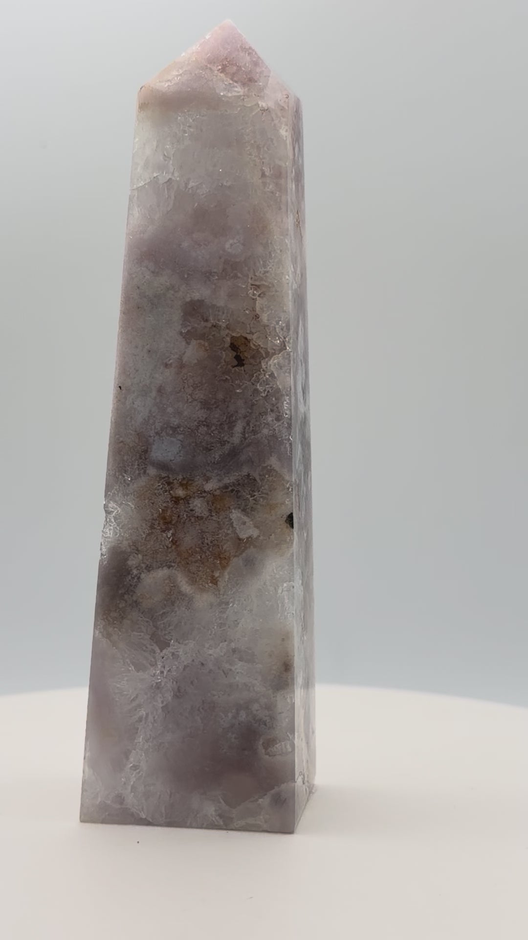 Pink Amethyst Druzy Tower – Radiant Crystal for Heart Healing, Serenity & Soft Feminine Energy