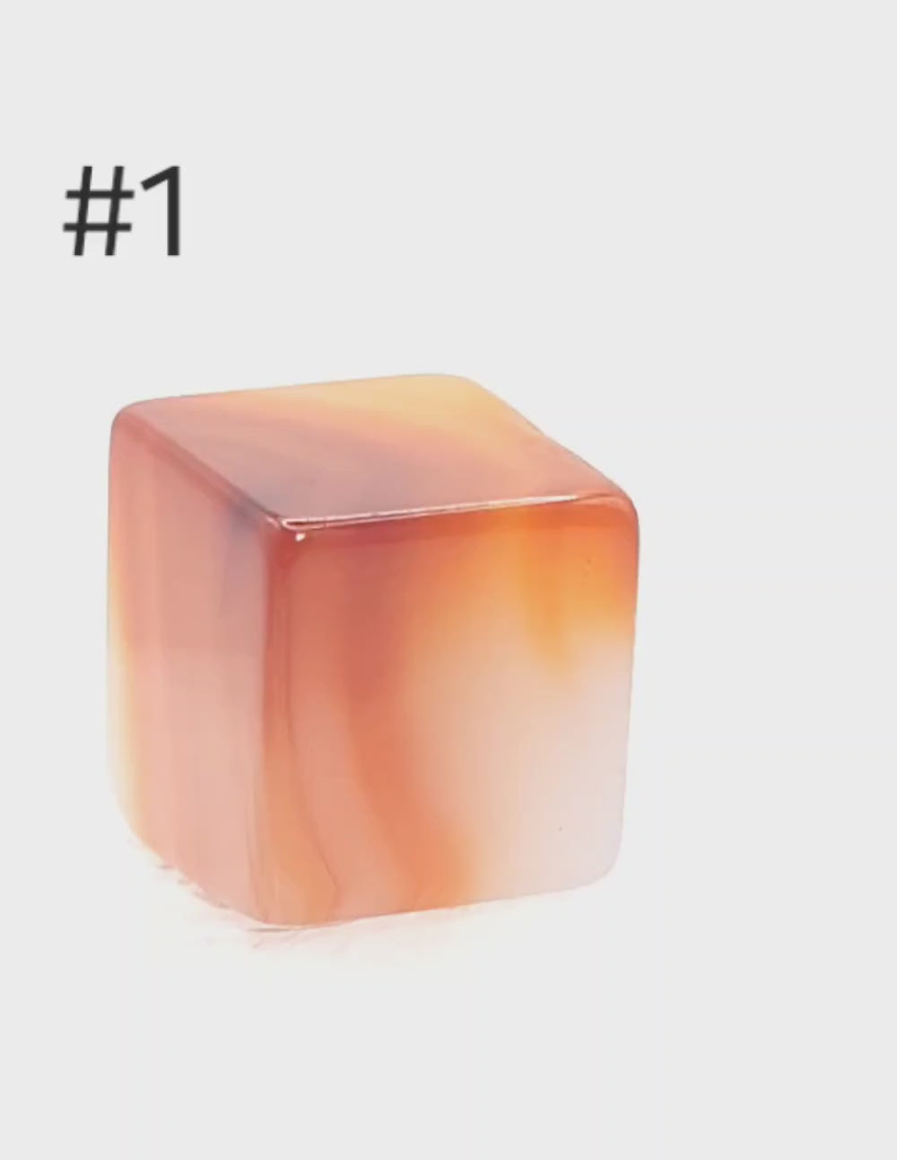 Carnelian Cube – 0.5–0.9 oz Polished Mini Crystal for Creativity, Courage & Vitality