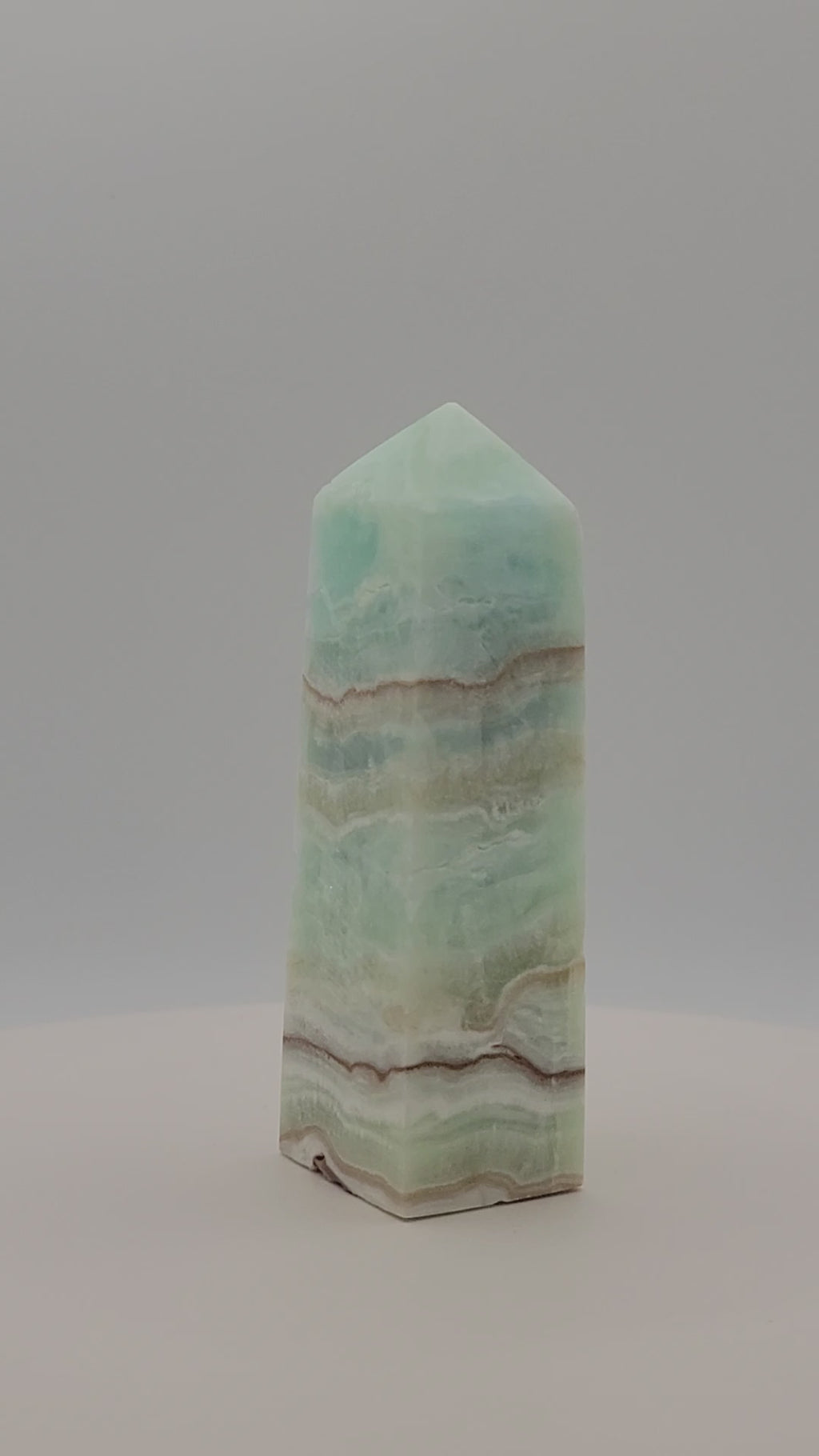 Caribbean Calcite Tower 5.8 oz – Ocean‑Blue Crystal for Calm, Clarity & Peaceful Energy