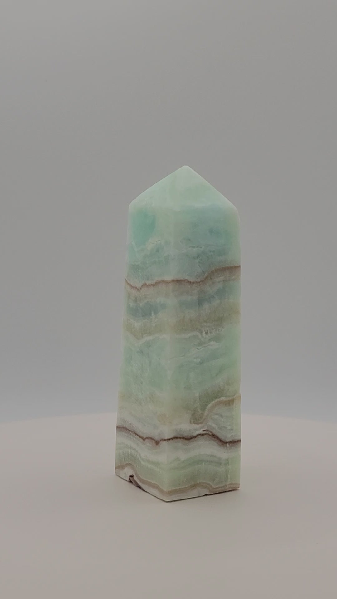 Caribbean Calcite Tower 5.8 oz – Ocean‑Blue Crystal for Calm, Clarity & Peaceful Energy