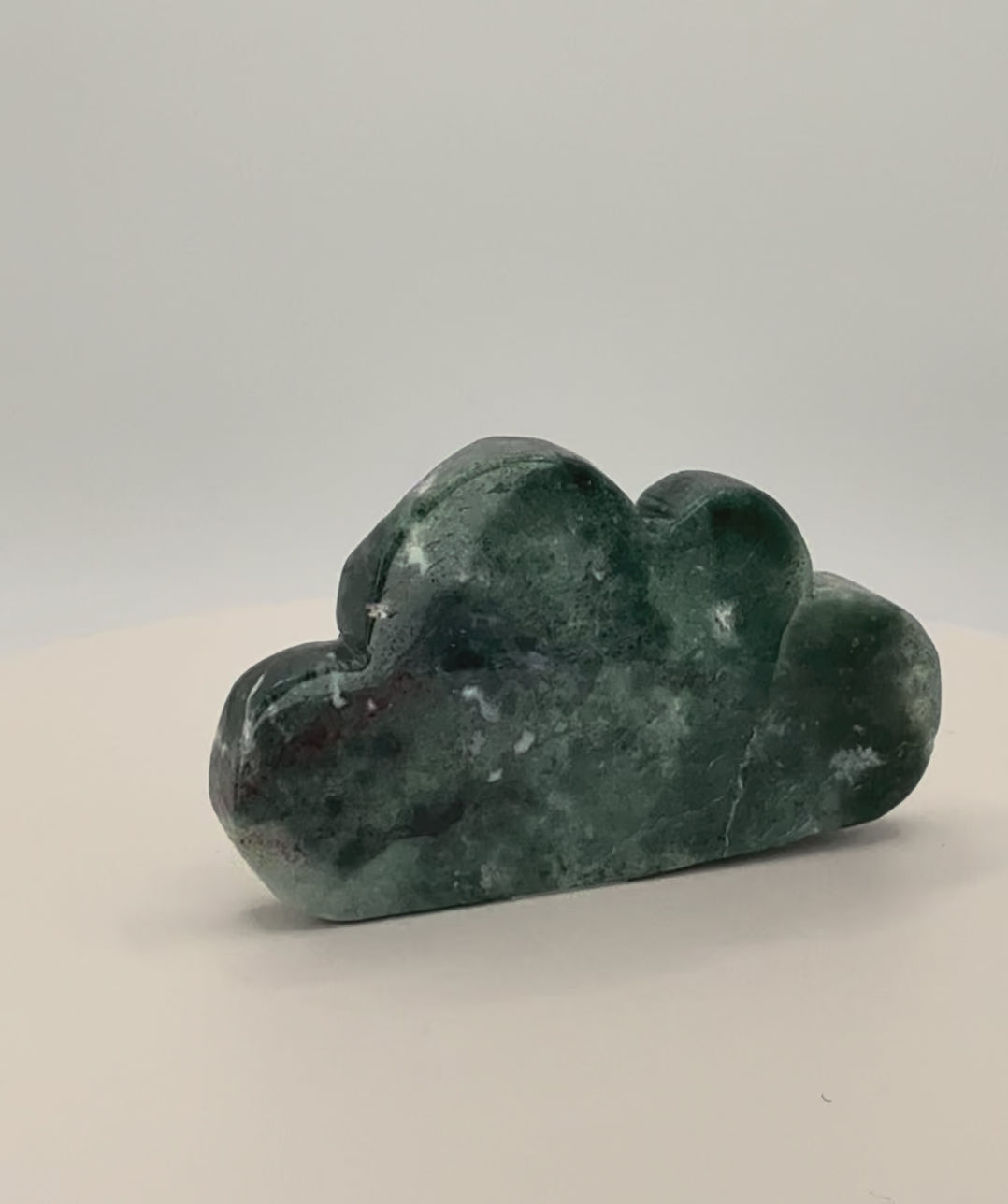 Moss Agate Cloud Freeform – Polished Crystal Carving for Growth, Grounding & Natural Calm