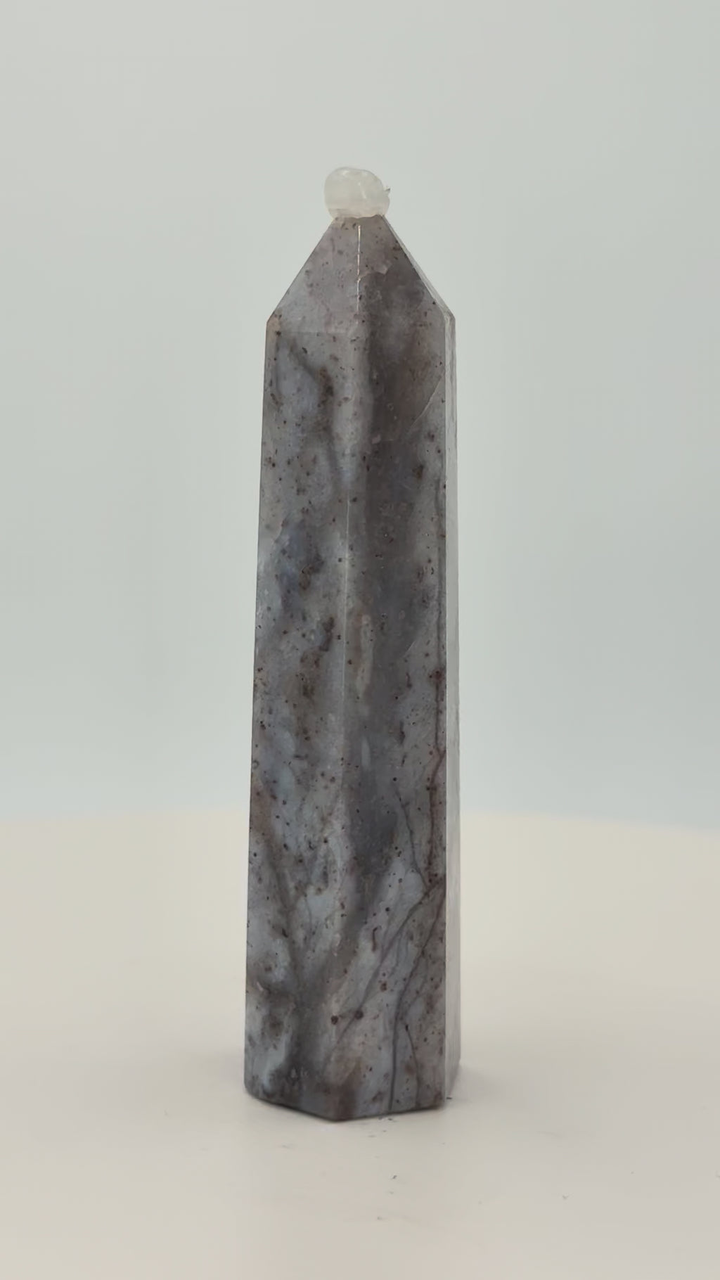 Starry Agate Tower 1.6–1.7 oz – Polished Crystal Point for Cosmic Calm, Balance & Celestial Beauty